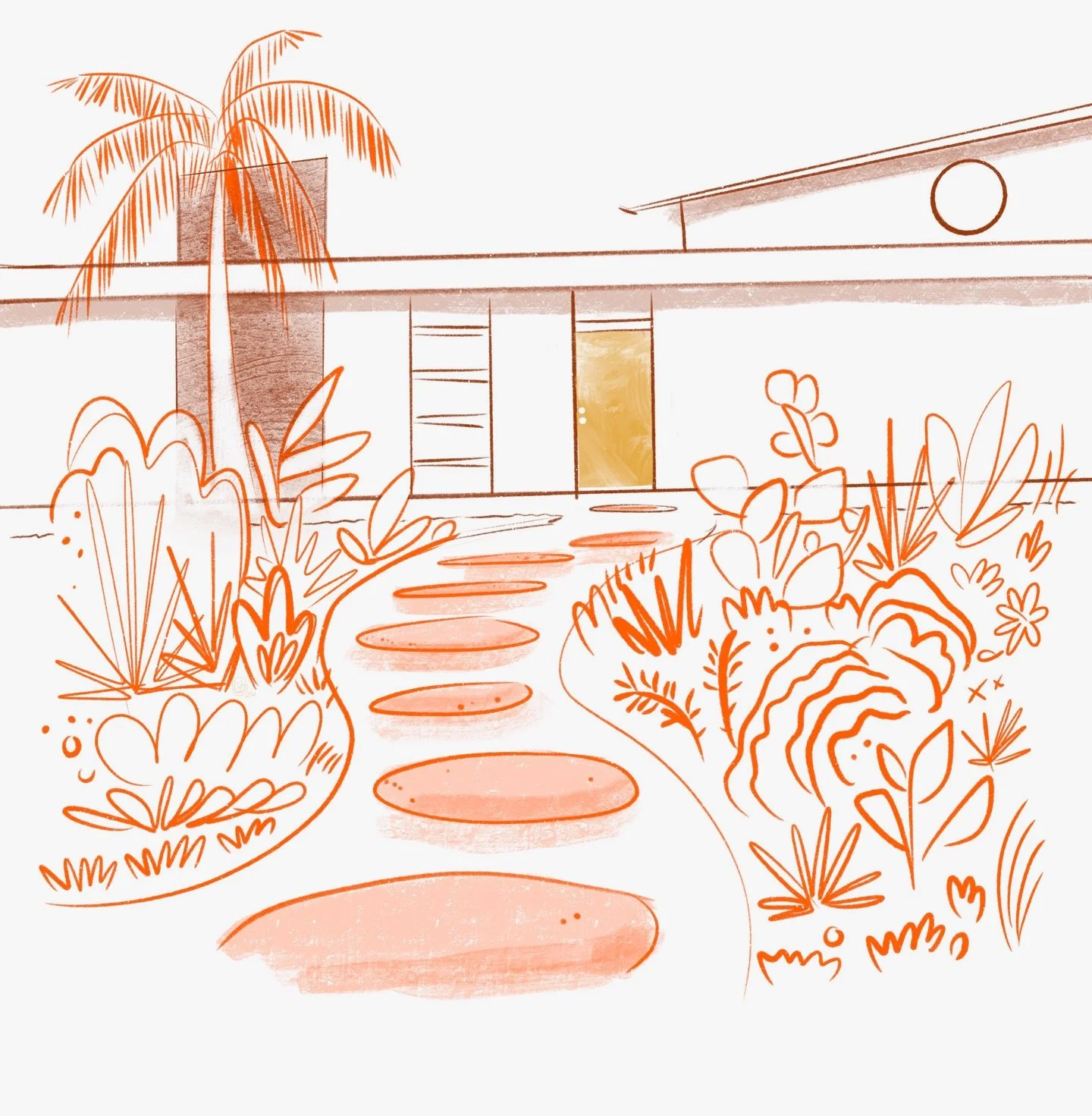 Maybe I&rsquo;ll just keep sketching mid century homes as a manifestation practice. Then someday 1. I&rsquo;ll win the lottery or 2. Someone one i was nice to once will leave me their home in palm springs. 🤞 3. Last resort , I be nice to a man that 