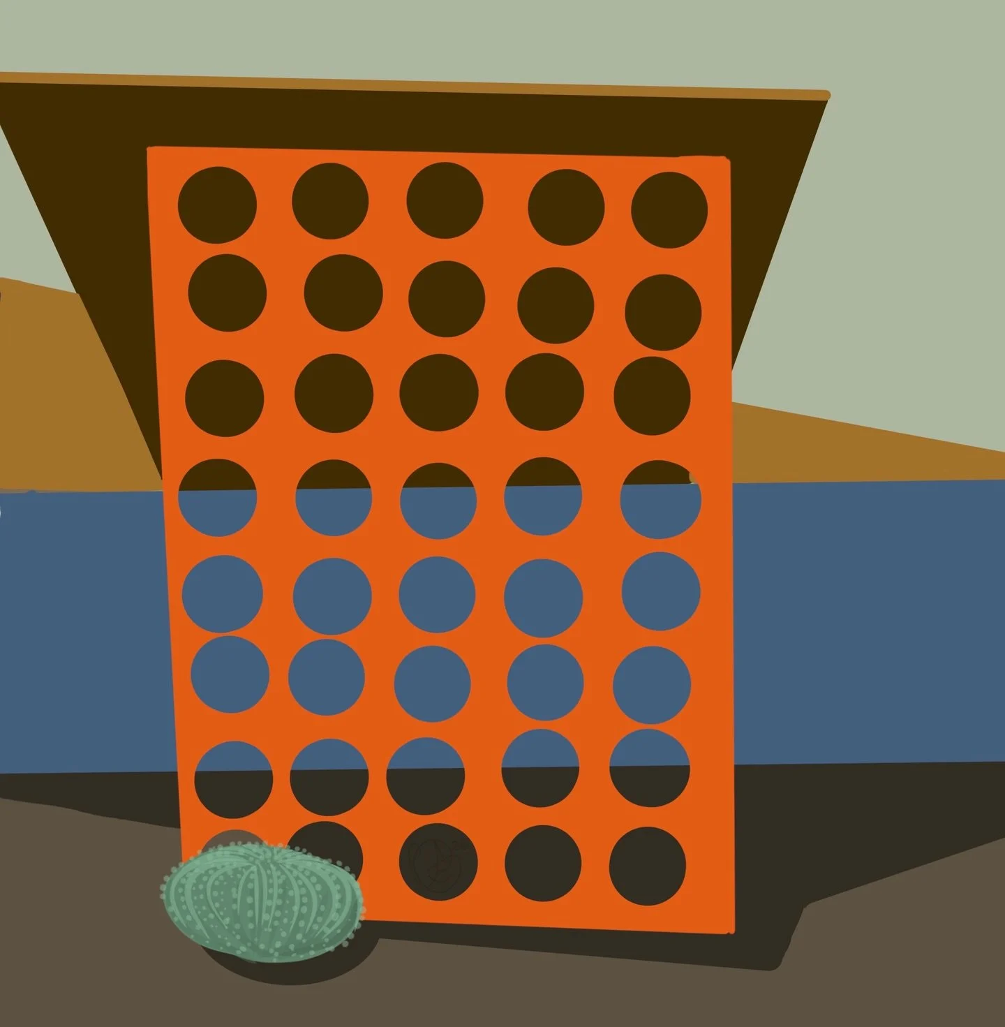 A girl doesn&rsquo;t want flowers or chocolates on Valentine&rsquo;s Day. She wants a carport with breeze blocks.

Digital sketchbook, night2 
#midcenturymodern #breezeblocks #midcenturydesign #illustration #color