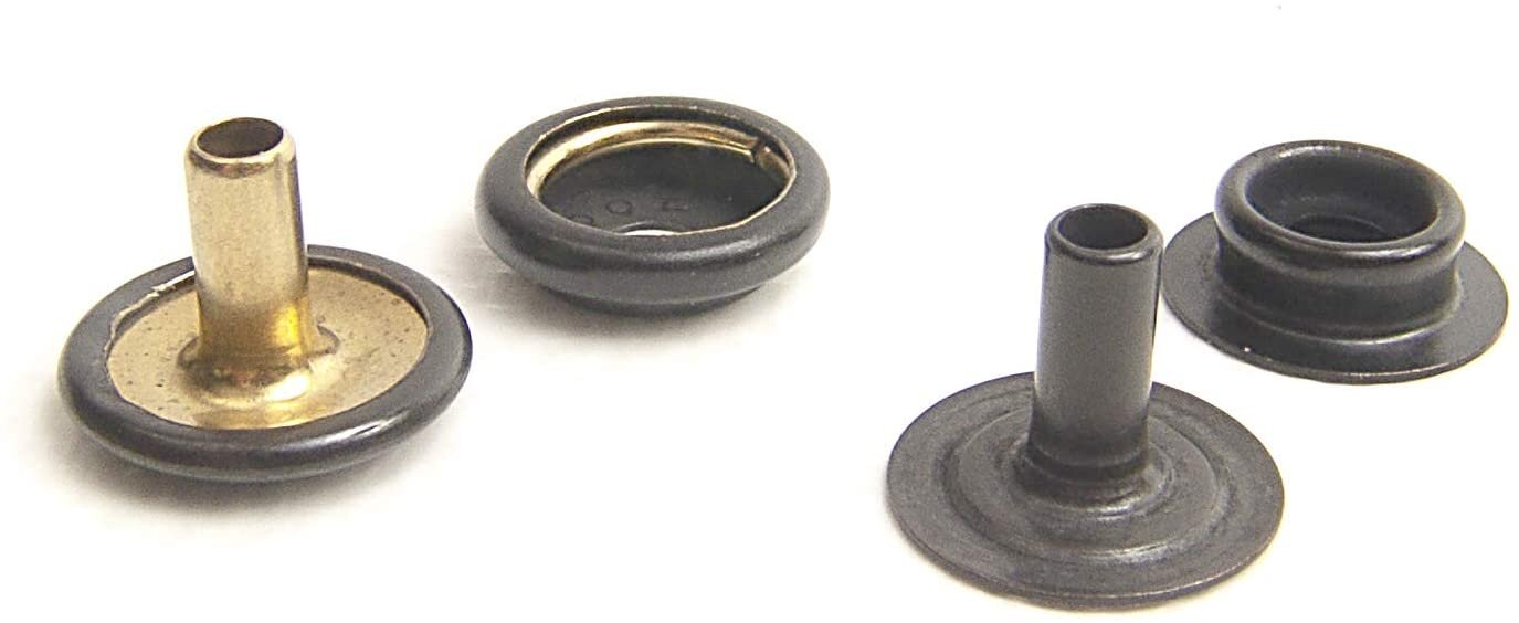 Black Oxide Snaps, Military Black Finish w/ Extra Long 5/16 Posts on Caps  and 3/8 Posts on Eyelet for Thick Fabric or Carpet — Northwest Tarp 