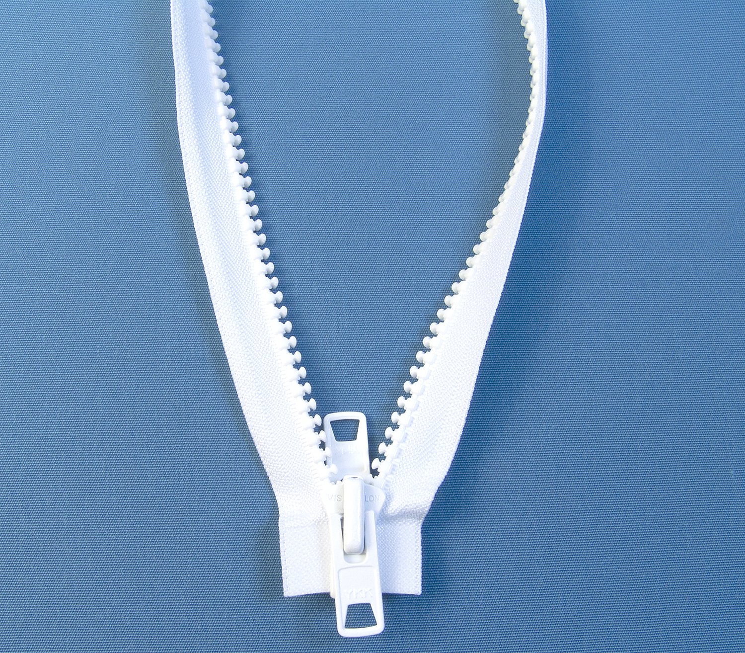 YKK #10 Extra Heavy Duty White Aluminum Separating Long Zipper Zipper -  Choose Your Length - Color: White (1 Zipper Per Pack) (84 Inches)