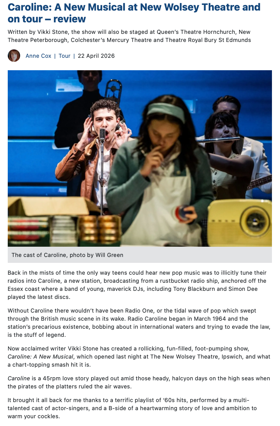 CAROLINE: A NEW MUSICAL ★★★★★ WHATSONSTAGE