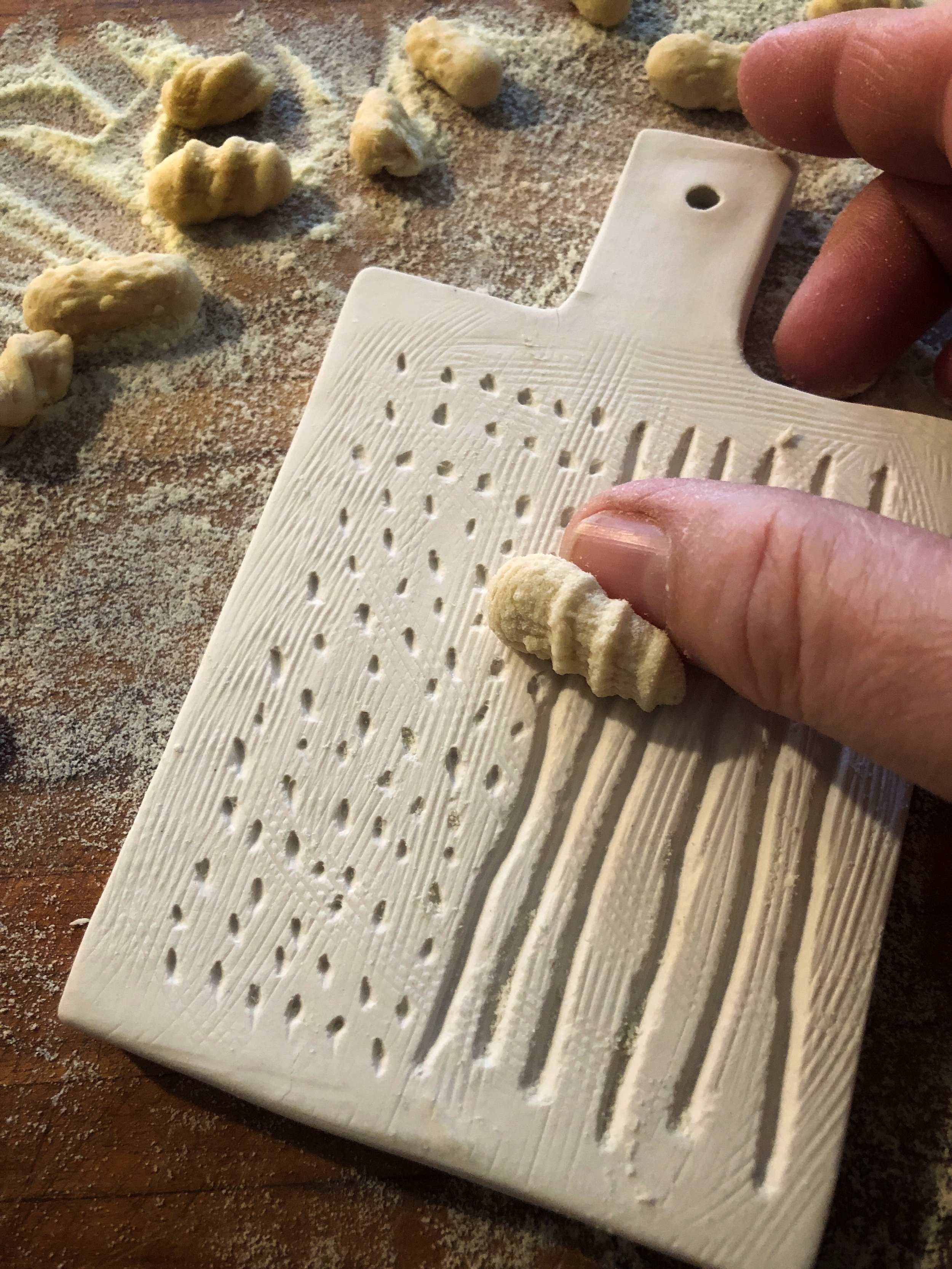 forming flour + water malloreddus