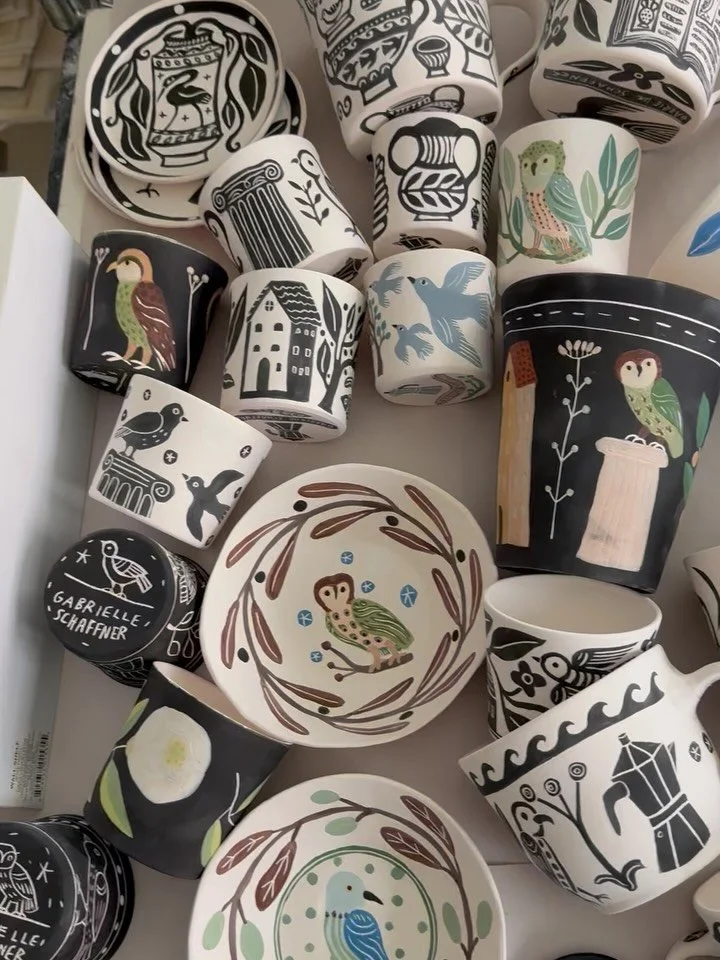 Glazing day 💥

@asparagusvalleypotterytrail is in two weeks (and one day!) 

These have been fired once, getting their glaze coats today, and popped in the kiln for one more firing. The colors change a bit more, so it always feels like a bit of a su