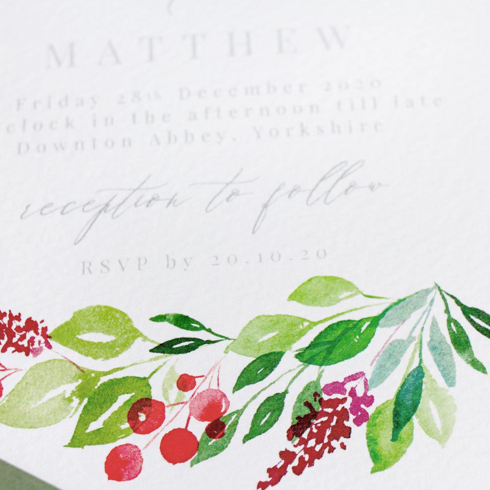 Winter-Wedding-Stationery-Luxury-Unique-Hand-Painted-Botanical-Leaves-Berries-Grenery-Hand-Painted-Wedding-Invitation-Close-Up-Evergreen-Pingle-Pie.jpg