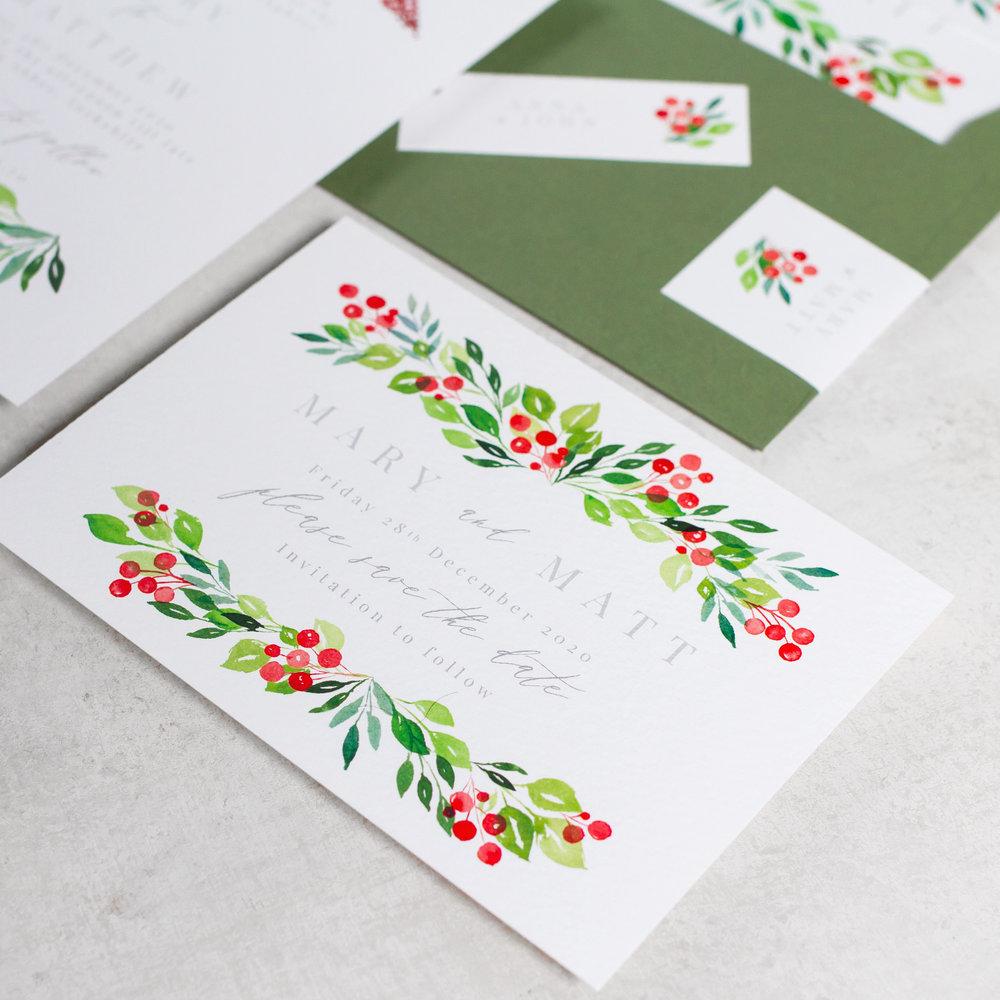 Winter-Wedding-Stationery-Luxury-Unique-Hand-Painted-Botanical-Leaves-Berries-Grenery-Hand-Painted-Wedding-Save-the-Date-Evergreen-Pingle-Pie.jpg