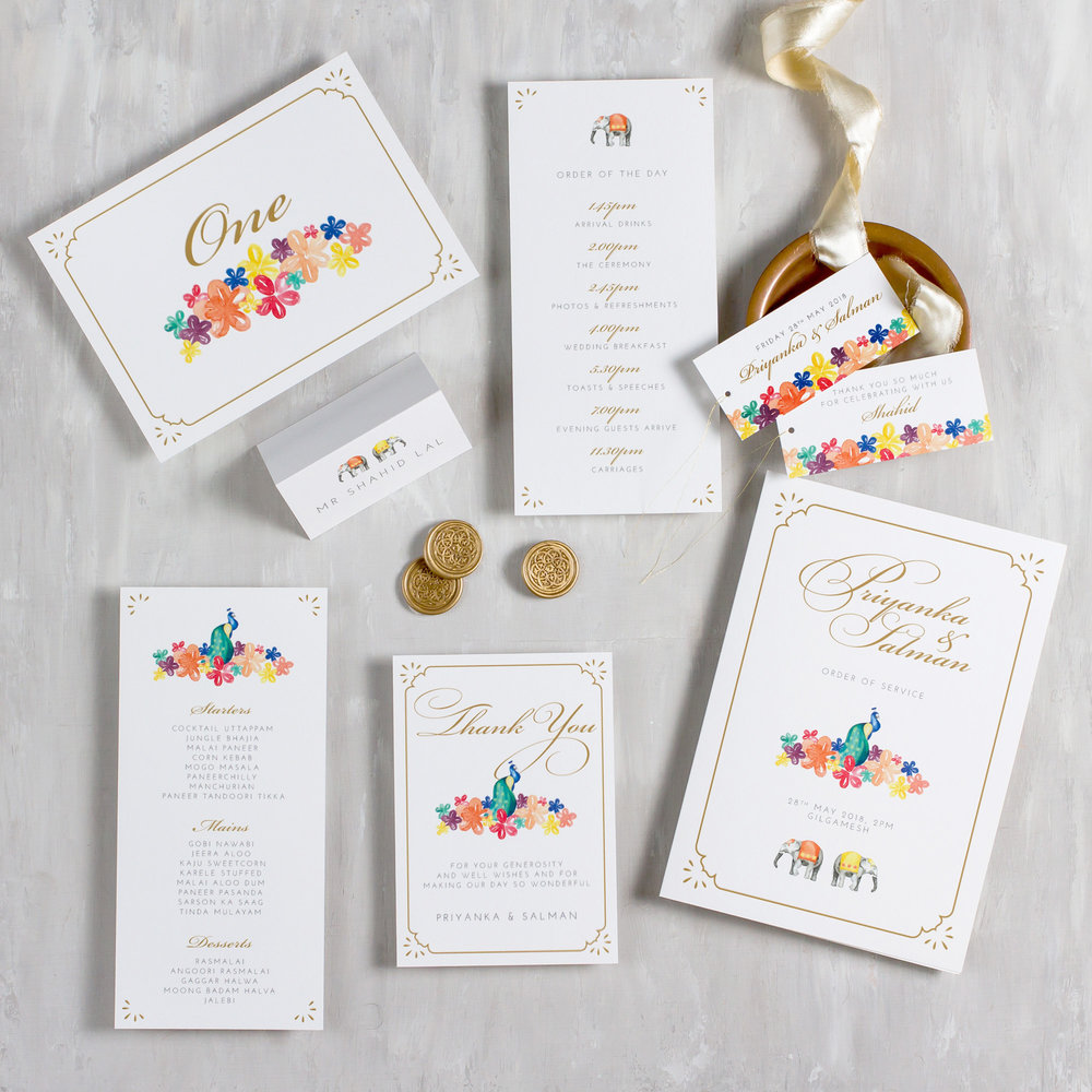 Indian-Summer-Wedding-Stationery-Luxury-Unique-Hand-Painted-Botanical-Peacock-Elephant-Summer-Bright-Gold-Hand-Painted-Wedding-On-The-Day-Collection-Pingle-Pie.jpg