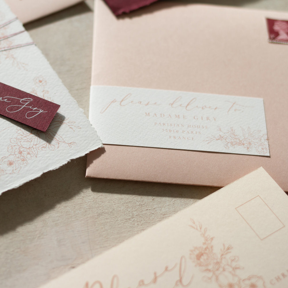 Blush Petals Luxury Fine Art Wedding Stationery with Illustrate Floral Details - www.pinglepie.com.jpg