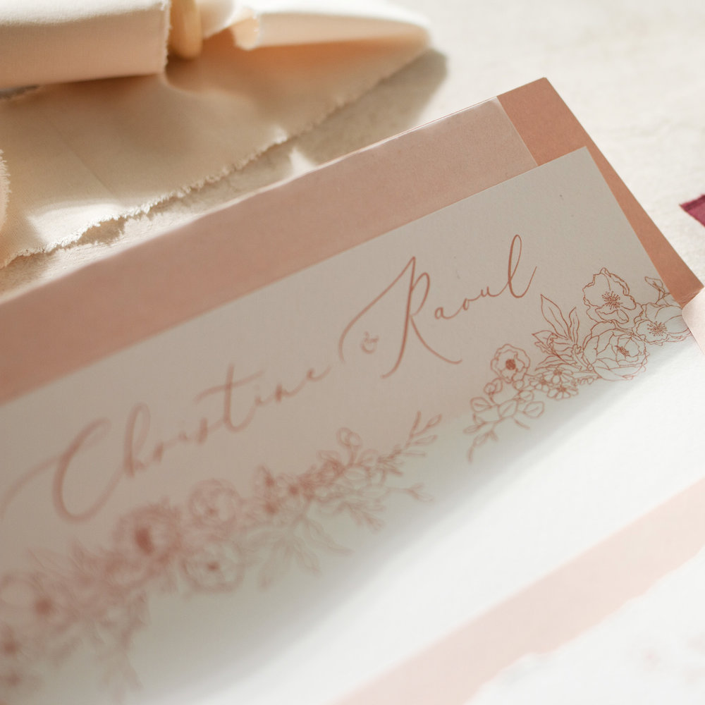 Blush Petals Blush Pink Wedding Stationery with Luxury Envelopes - www.pinglepie.com.jpg