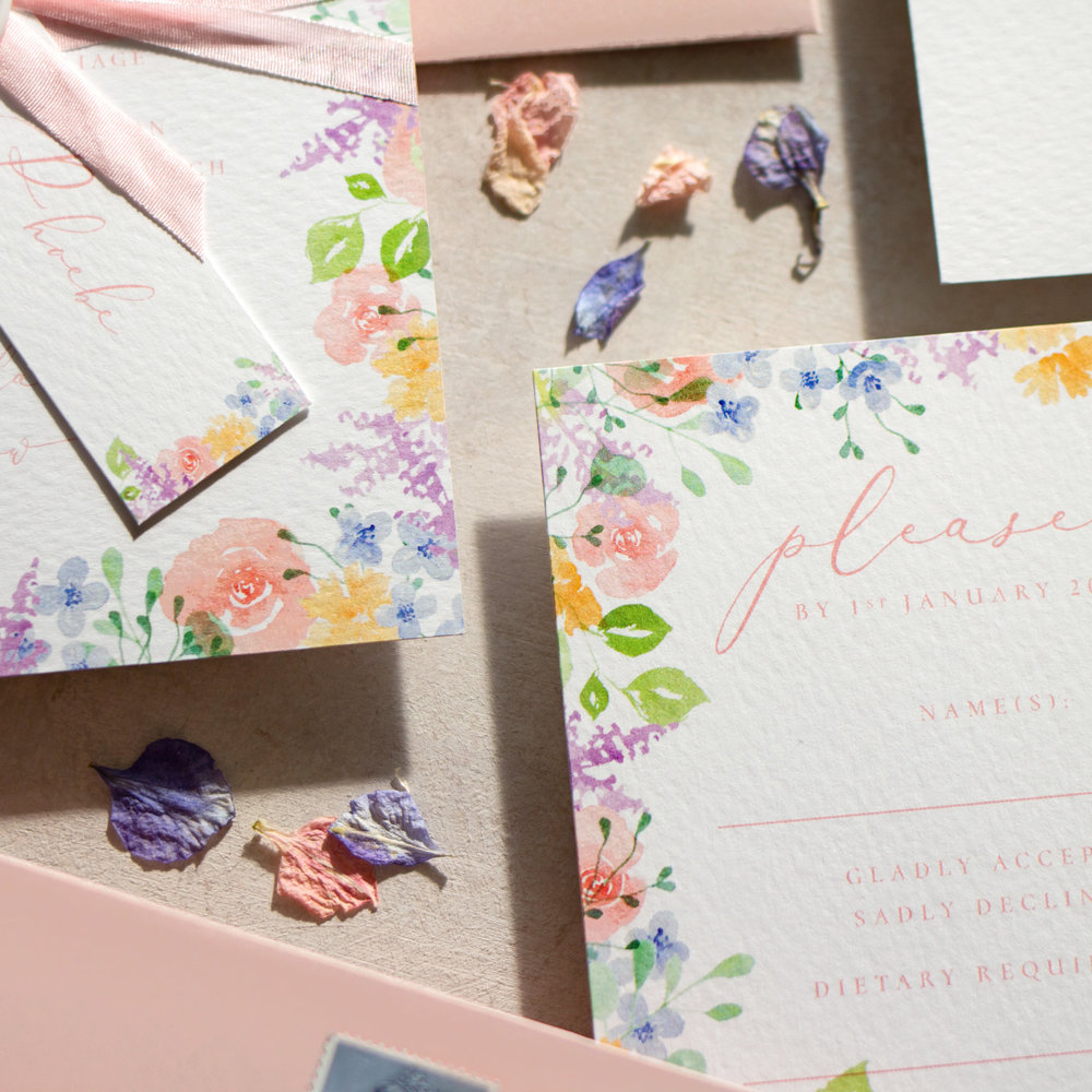 Spring Heath Spring Themed Wedding Stationery with Watercolour Pastel Flowers.jpg