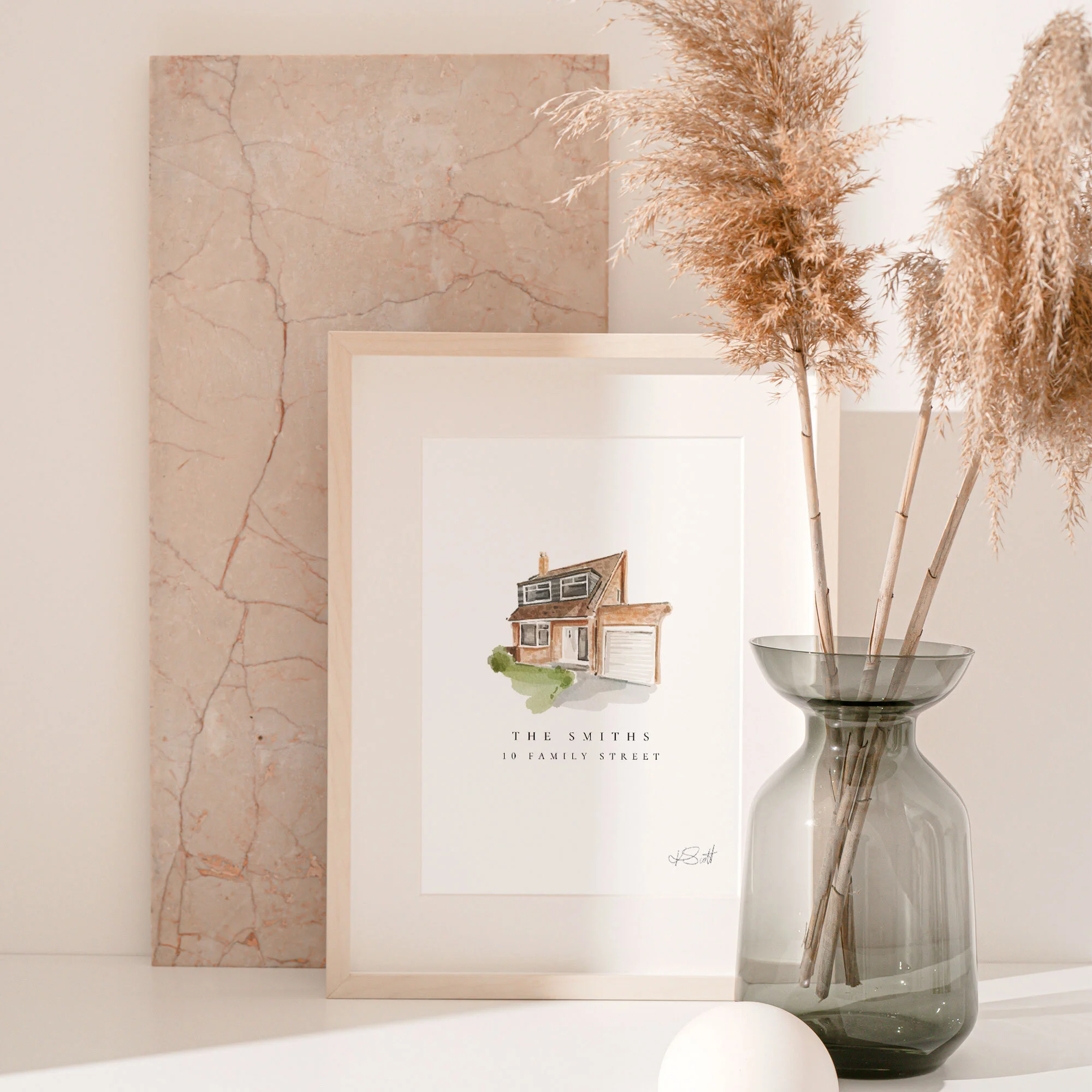 Custom-watercolour-home-illustration,-watercolour-house-portrait,-stylised-home-portrait-Family-Home-in-situ.jpg