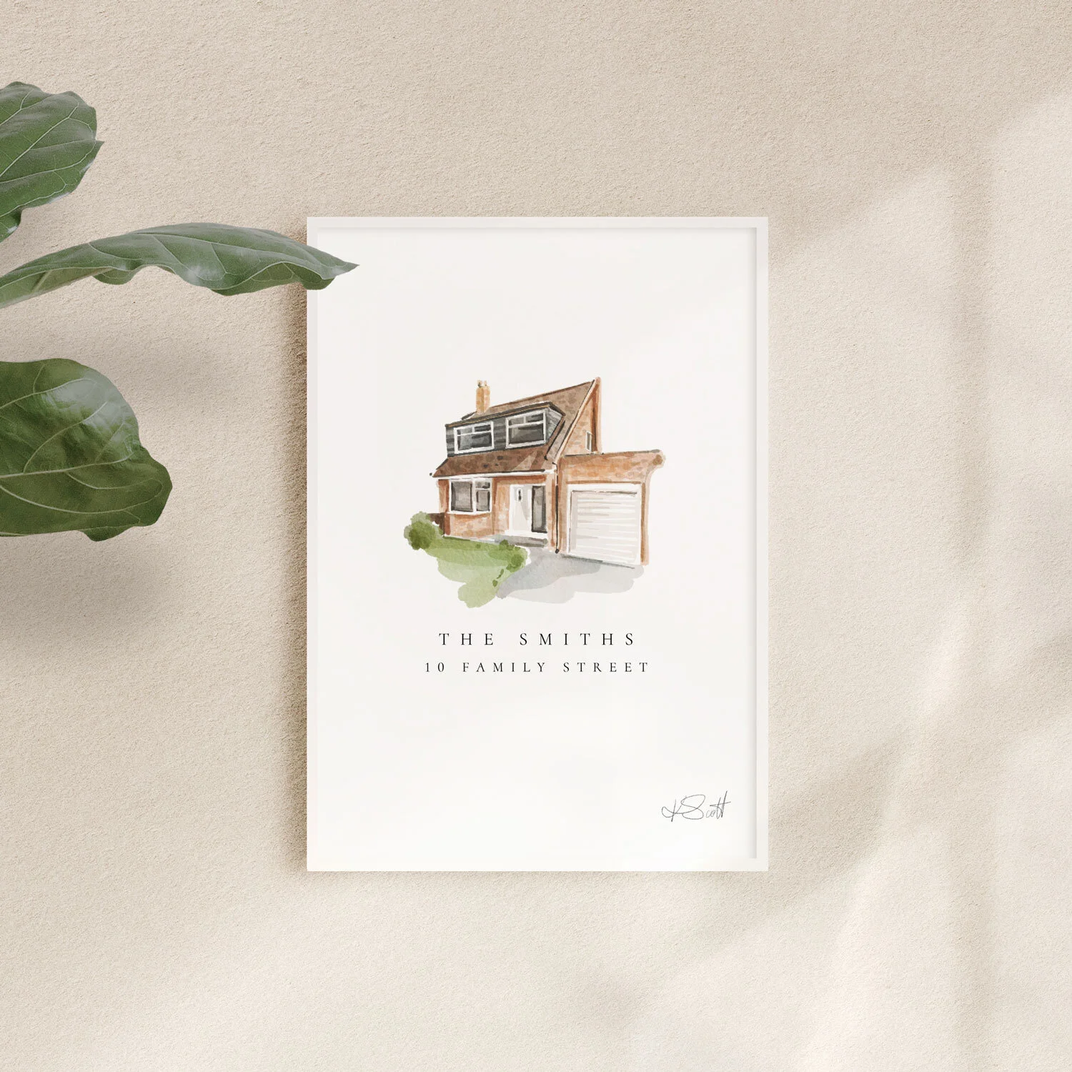 Custom-watercolour-home-illustration,-watercolour-house-portrait,-stylised-home-portrait-framed-and-hung-on-wall-Family-Home.jpg