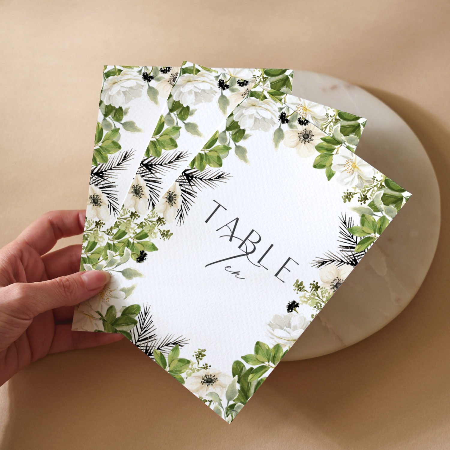 Dark Green Floral Table Numbers 3.jpg