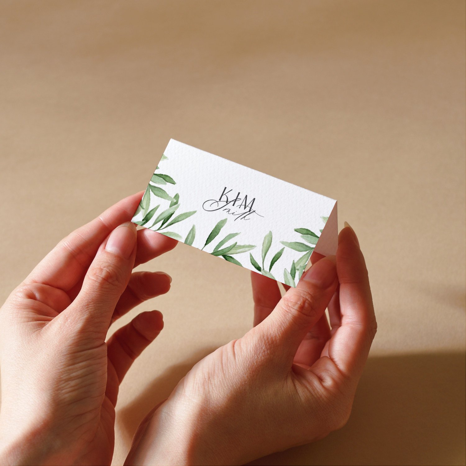 Watercolour Olive Leaf Place Card 1.jpg