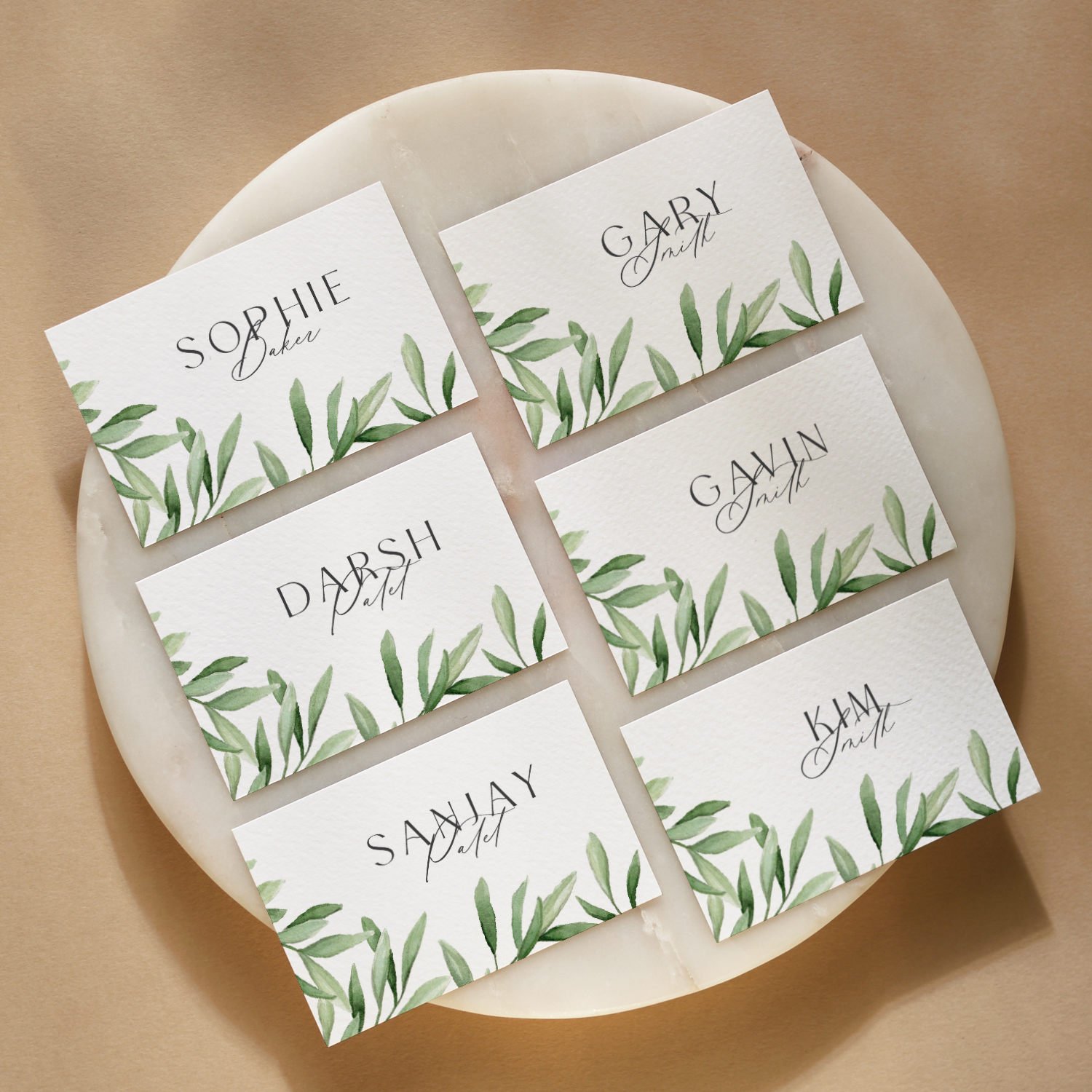 Watercolour Olive Leaf Place Card 3.jpg