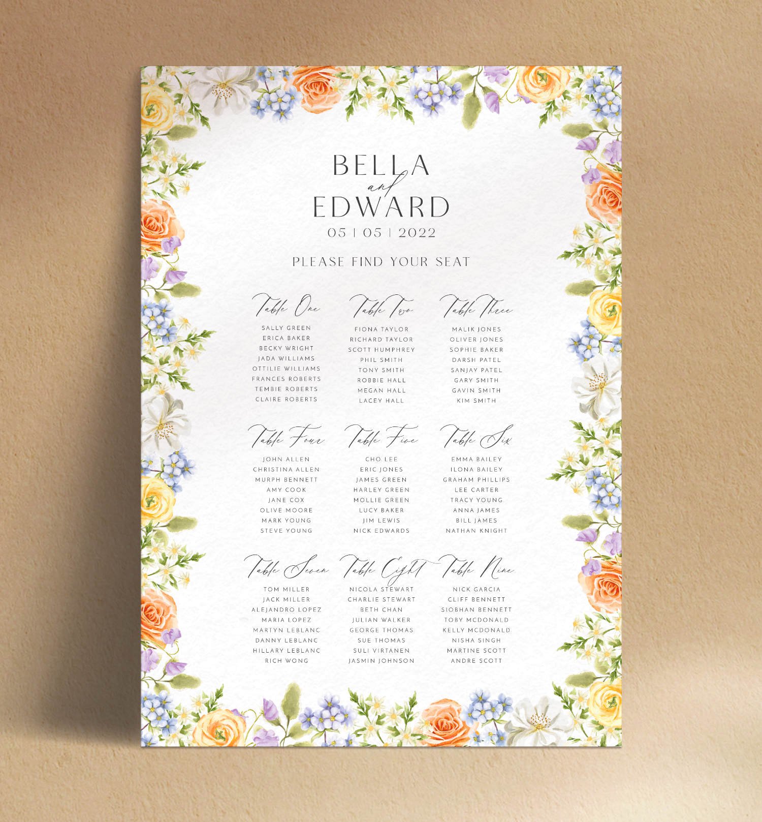 Vintage Rustic Watercolour Florals Table Plan 1.jpg