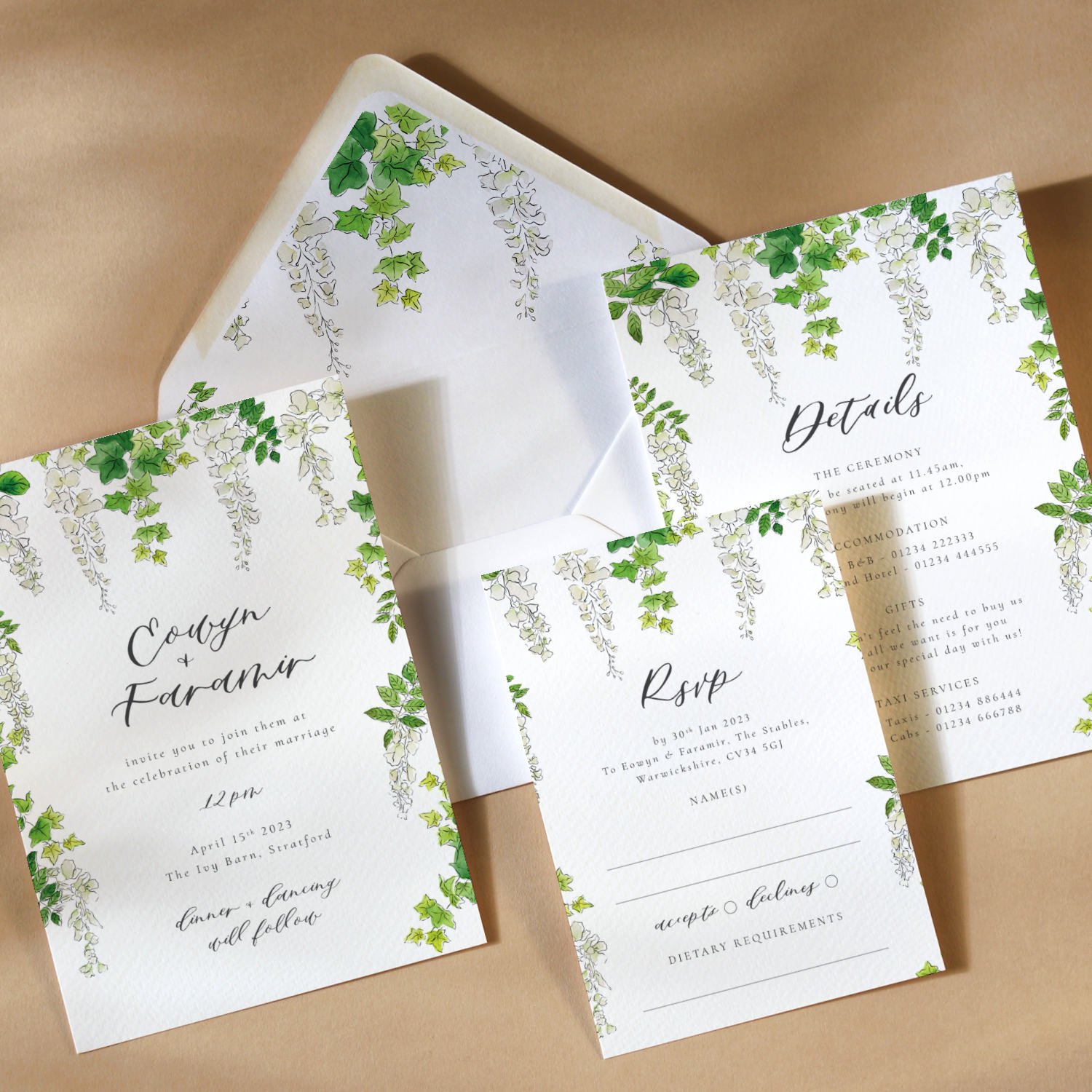 Wisteria and Ivy, Ivory and Green Watercolour Invitation 4.jpg