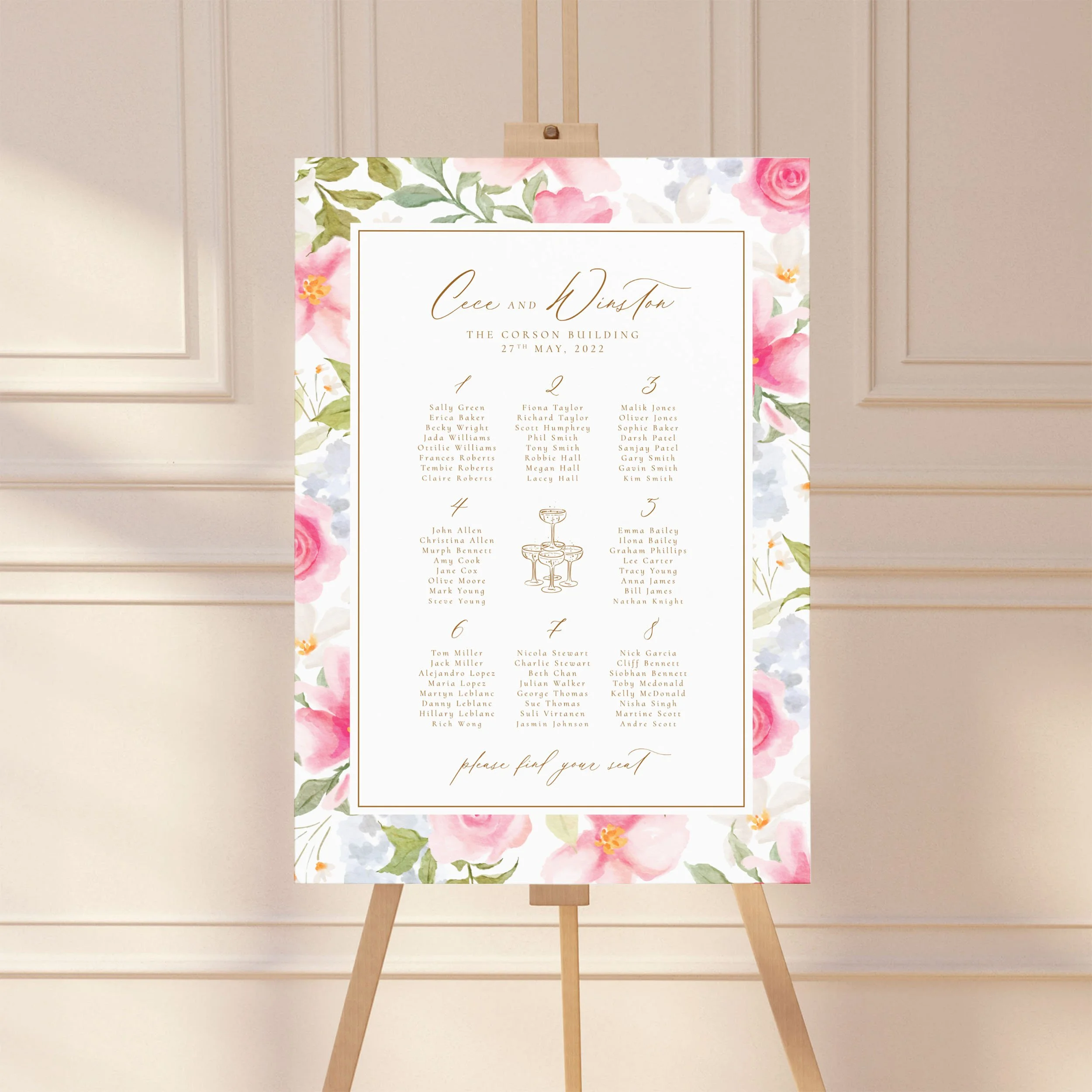 Pink Champagne   Floral  