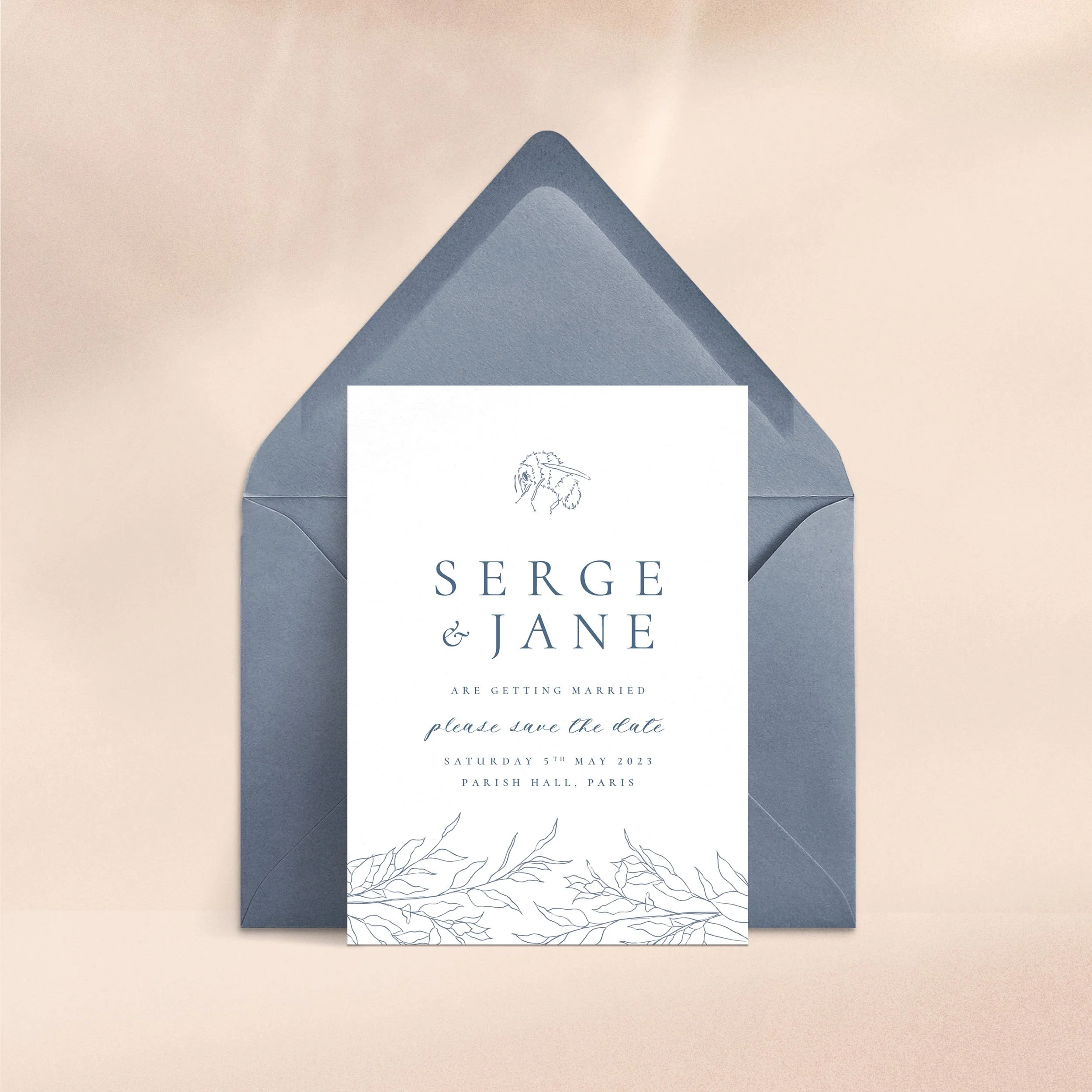 Botanical Bee - Save the Date   Minimal  