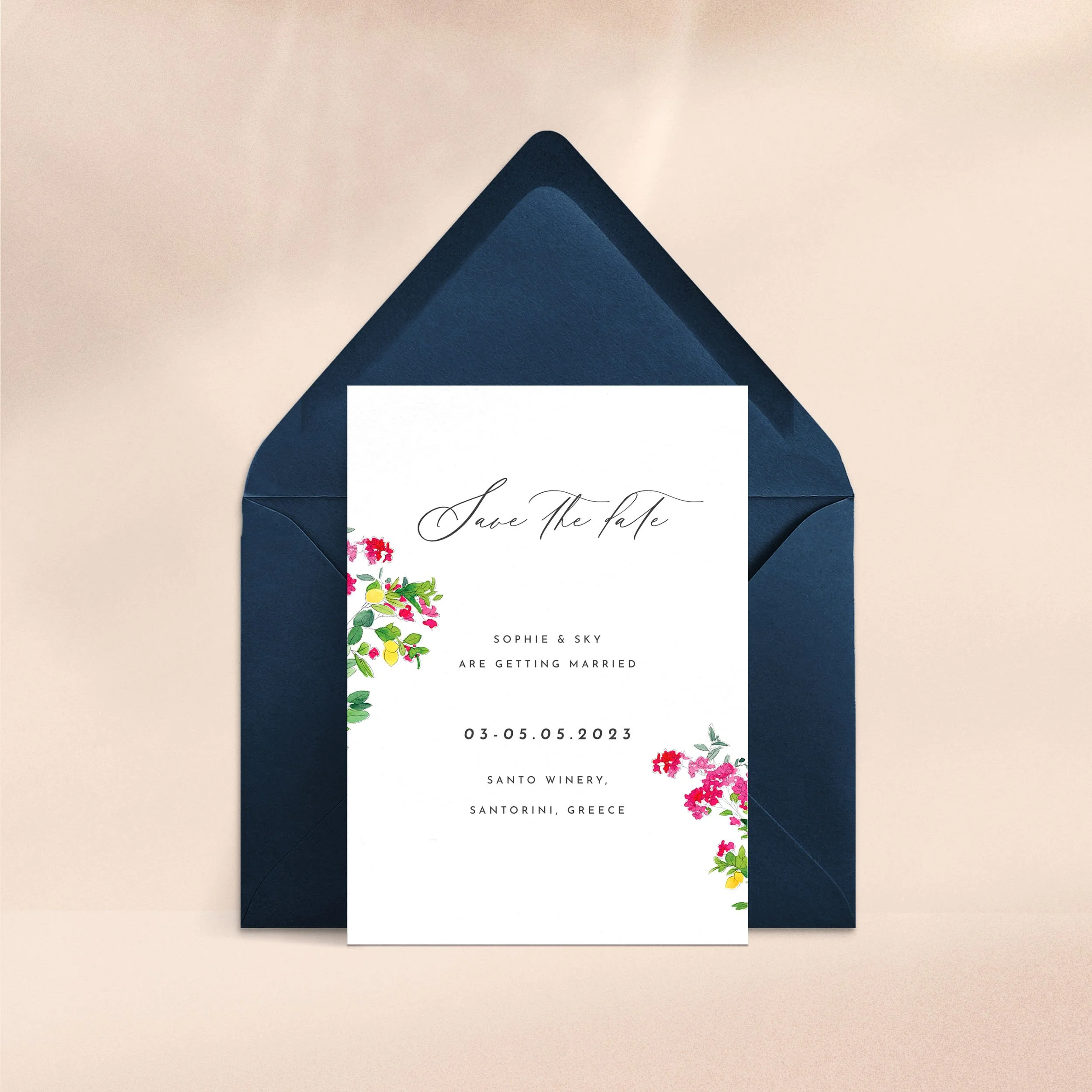 Bougainvillea - Save the Date   Floral, Mediterranean  