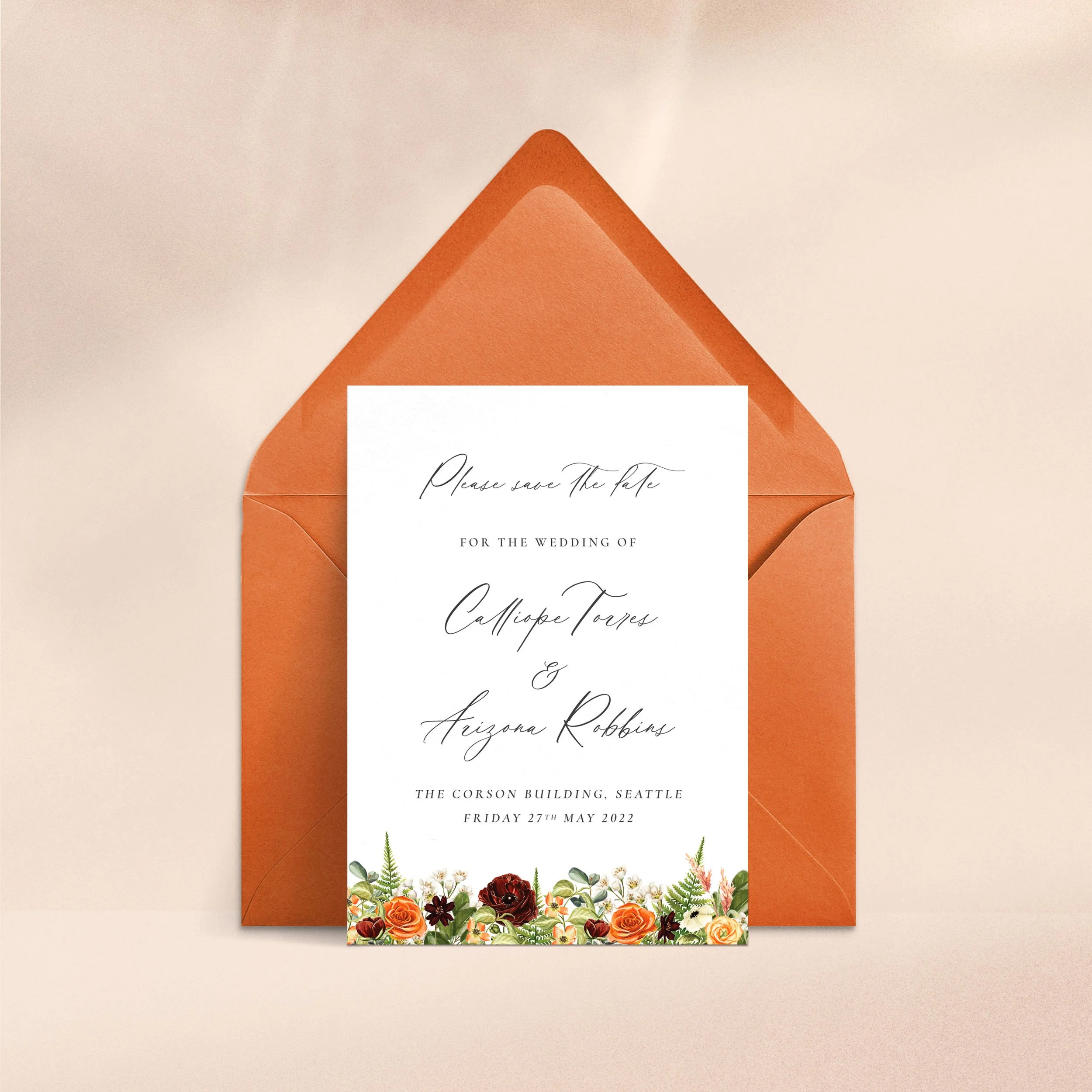 New England - Save the Date   Autumn, Floral  