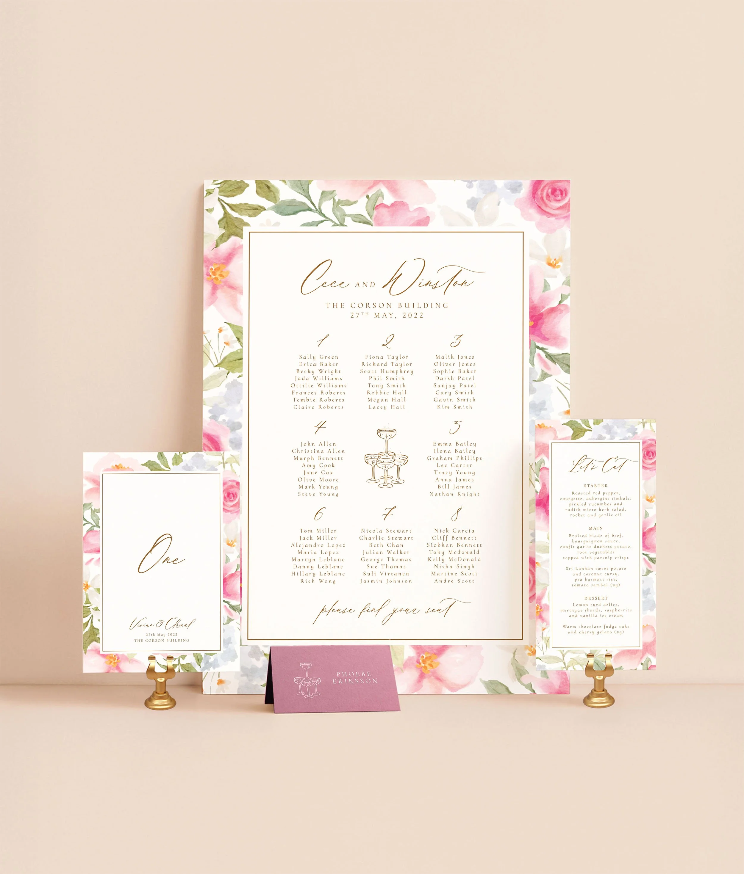 Pink Champagne   Floral  