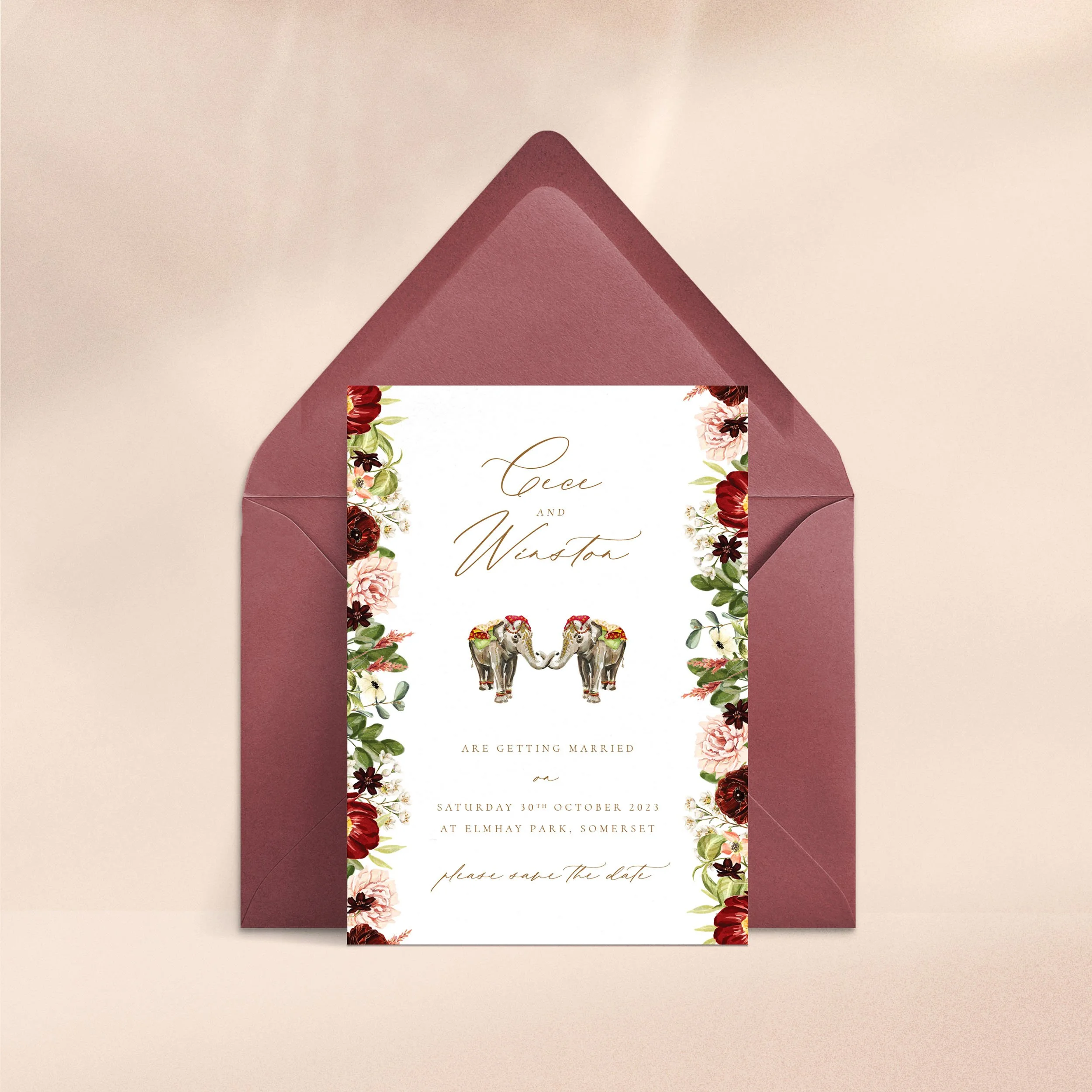 Majestic Elephant - Save the Date   Indian  