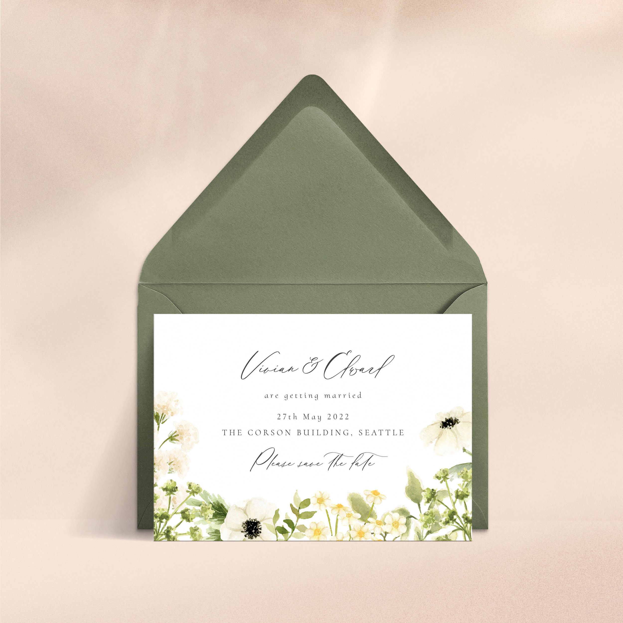 Meadow - Save the Date   Botanical, Floral  