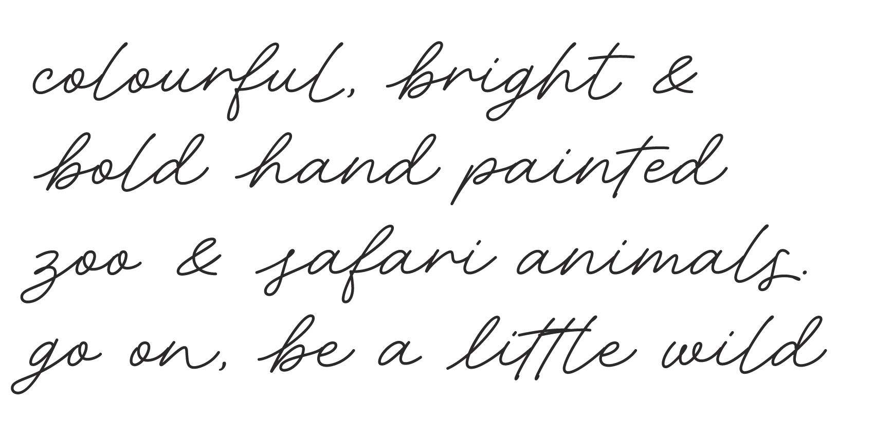 handwriting for decoration explaining bright animal theme