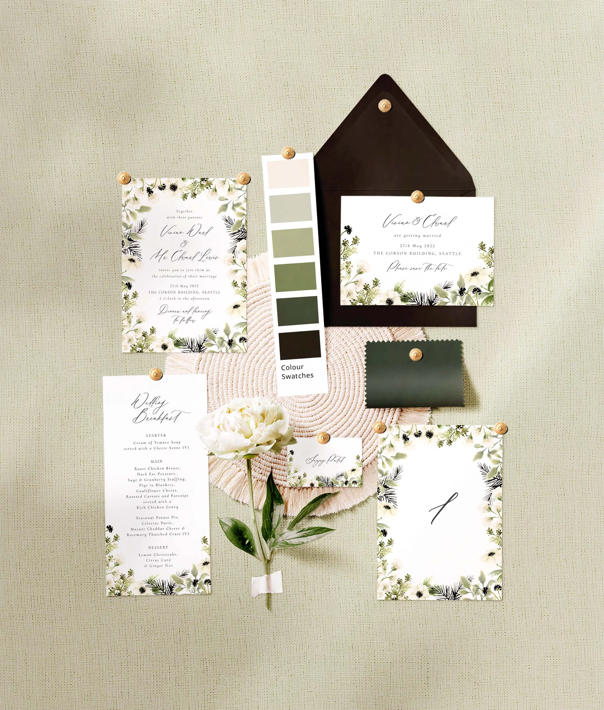 Midnight   Botanical, Floral, Winter  