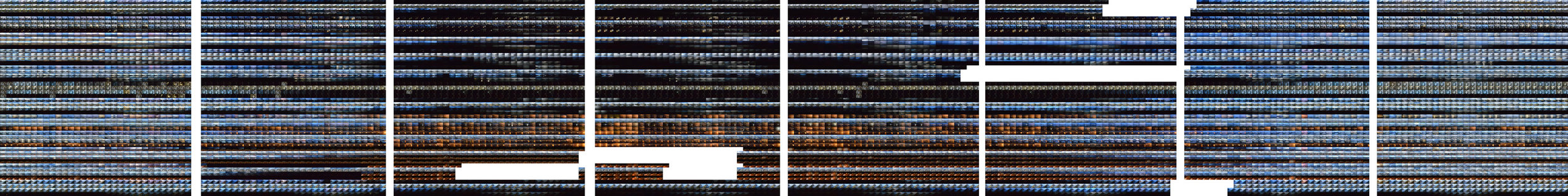 Matrix (Derwent Time Lapse Array: 1/3/2015 – 31/10/2016, 6am-12pm-6pm-12am)