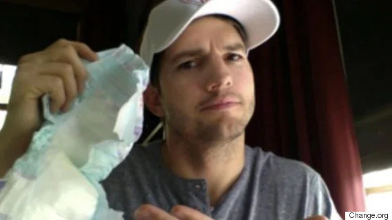 Ashton Kutcher's Online Petition Helps Continue The Fight For Dads Right To Change Diapers