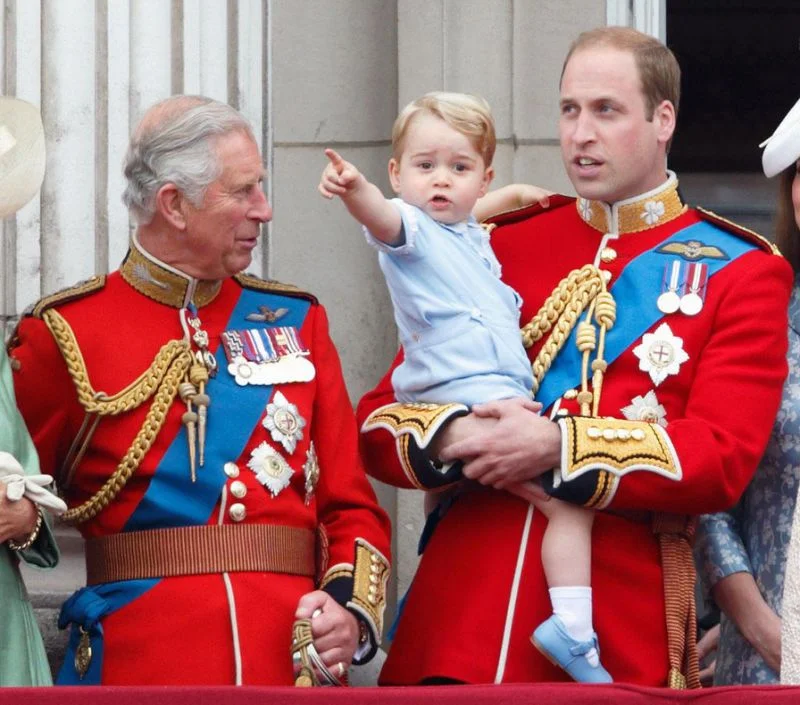 George with his grandfather, Prince Charles, and dad William. (Image: GettyImages)