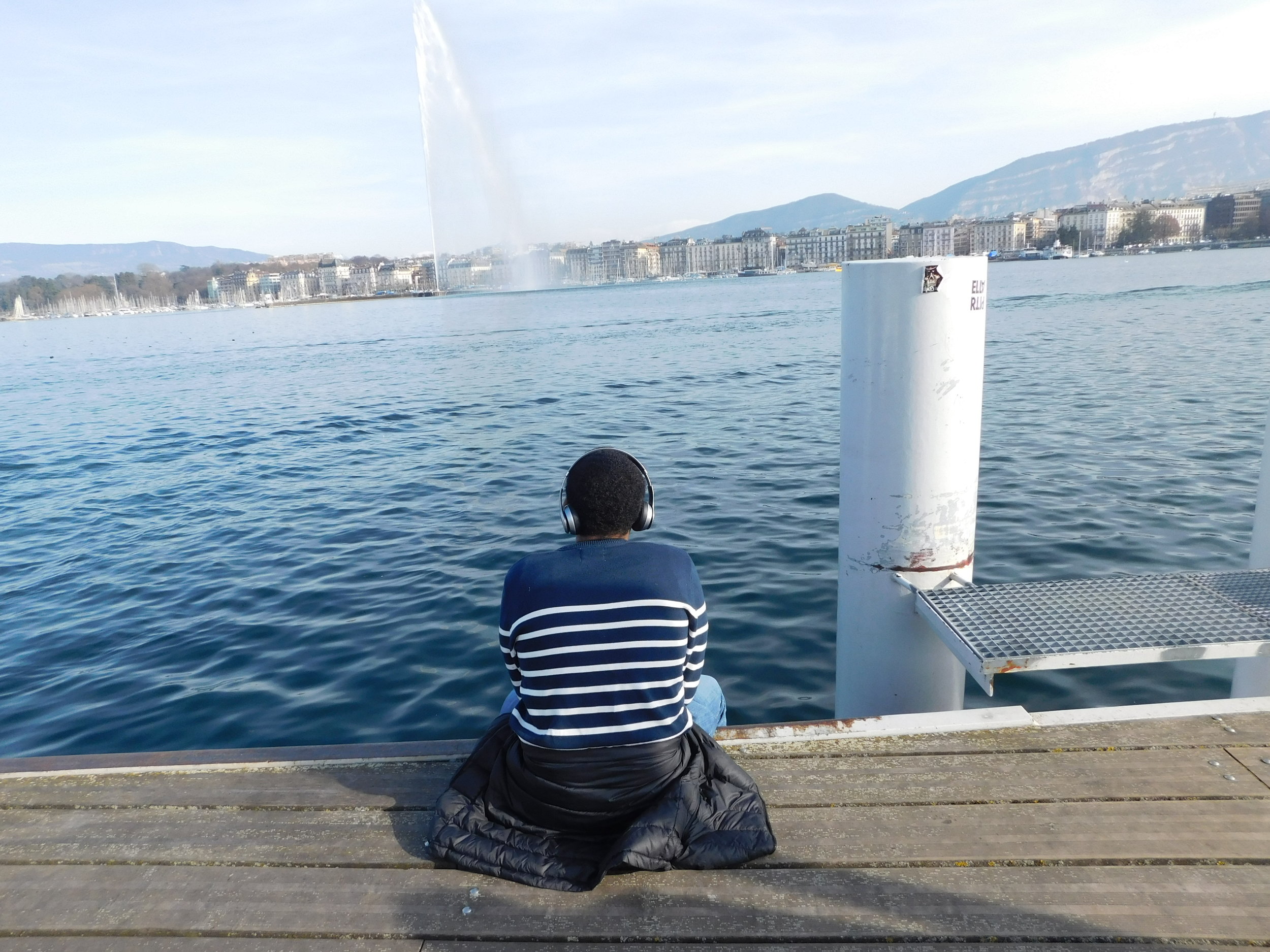  Tyler enjoying a peaceful moment by Lake Geneva 