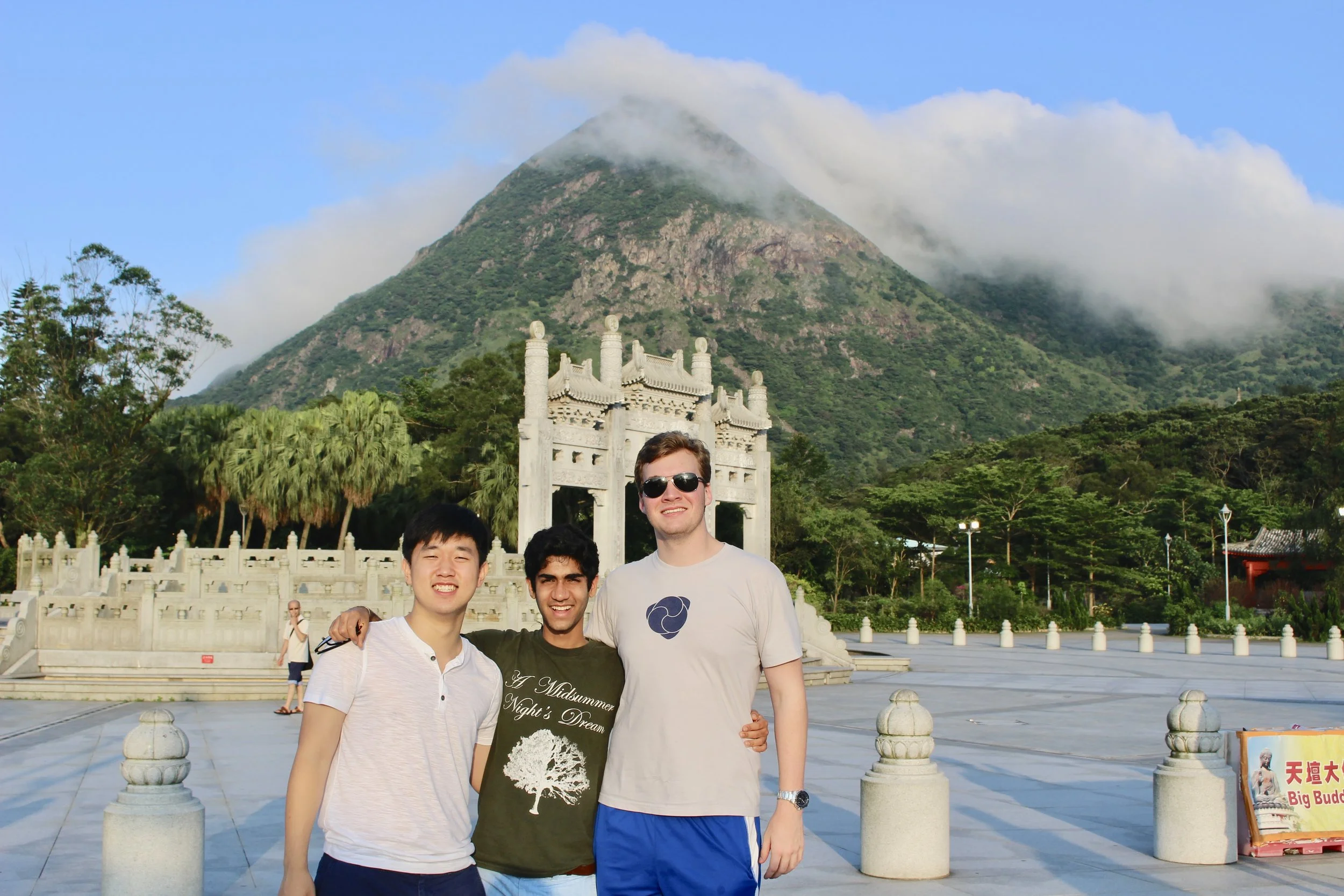 Arthur, Mohit, and Aidan are all ready for a hike