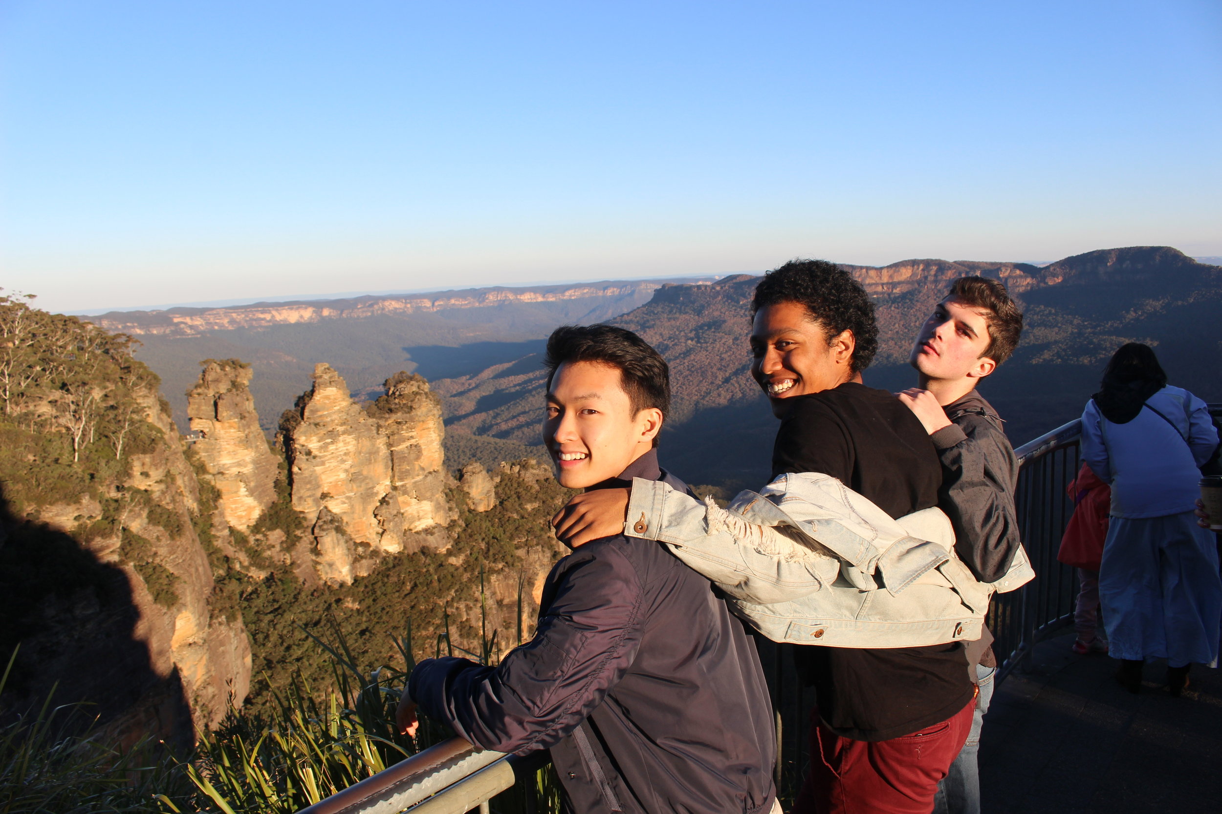  Three of our kittens posing next to the Three Sisters in Western New South Wales! 