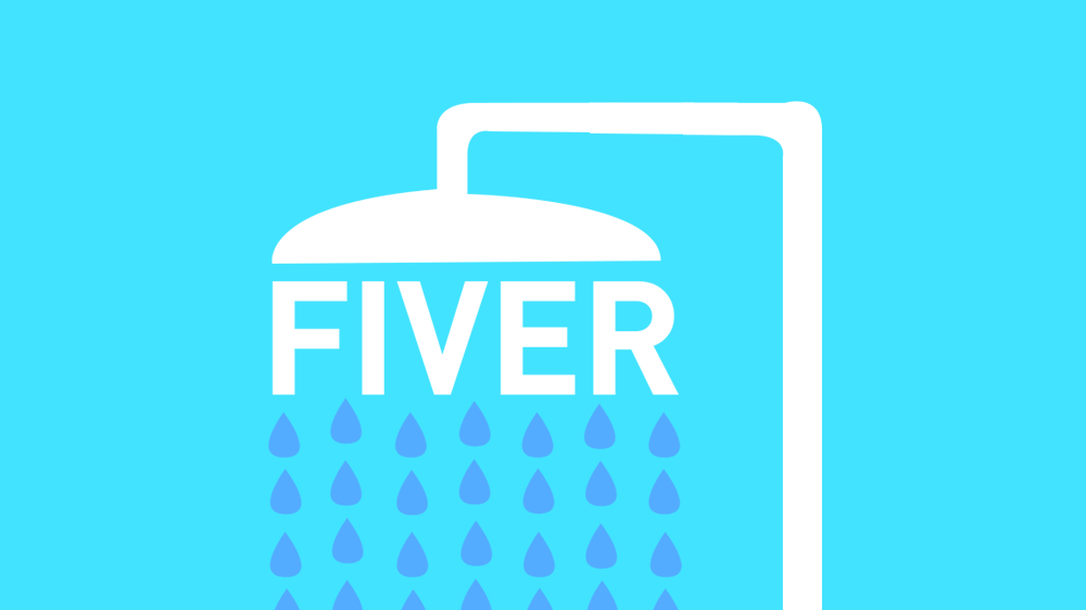 Concept for a water-saving shower controller with a built-in 5-minute timer.