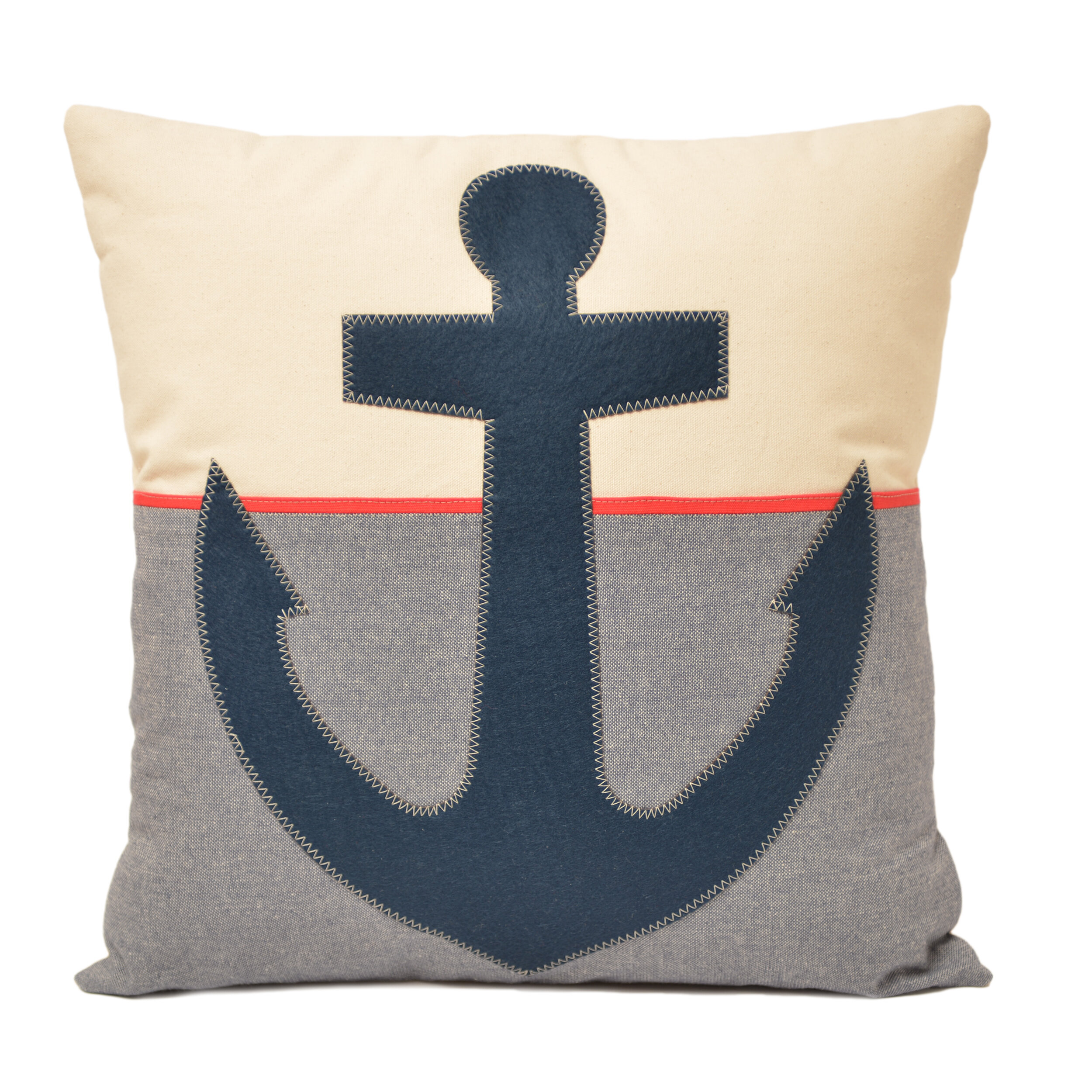red anchor pillow
