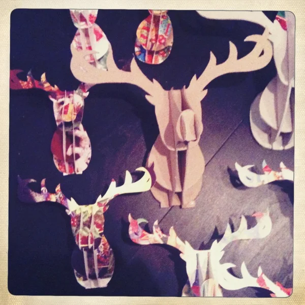 Christmas card mini stags