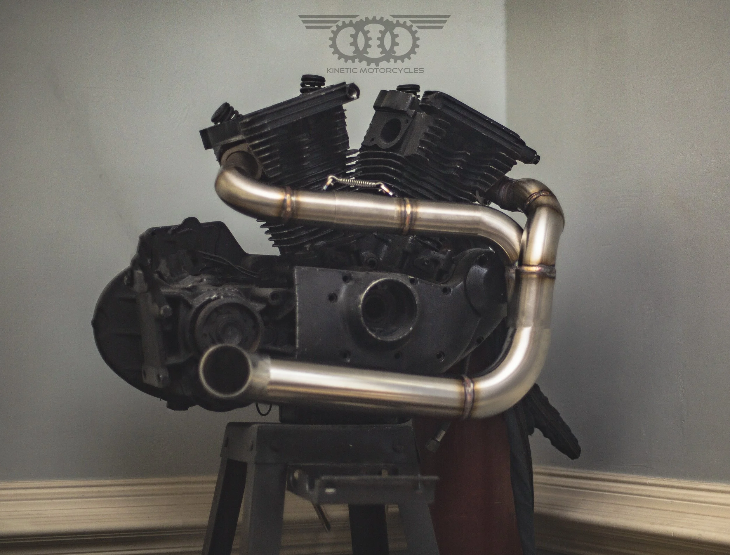 Kinetic Motorcycles XLRS High-Performance Rearset Exhaust