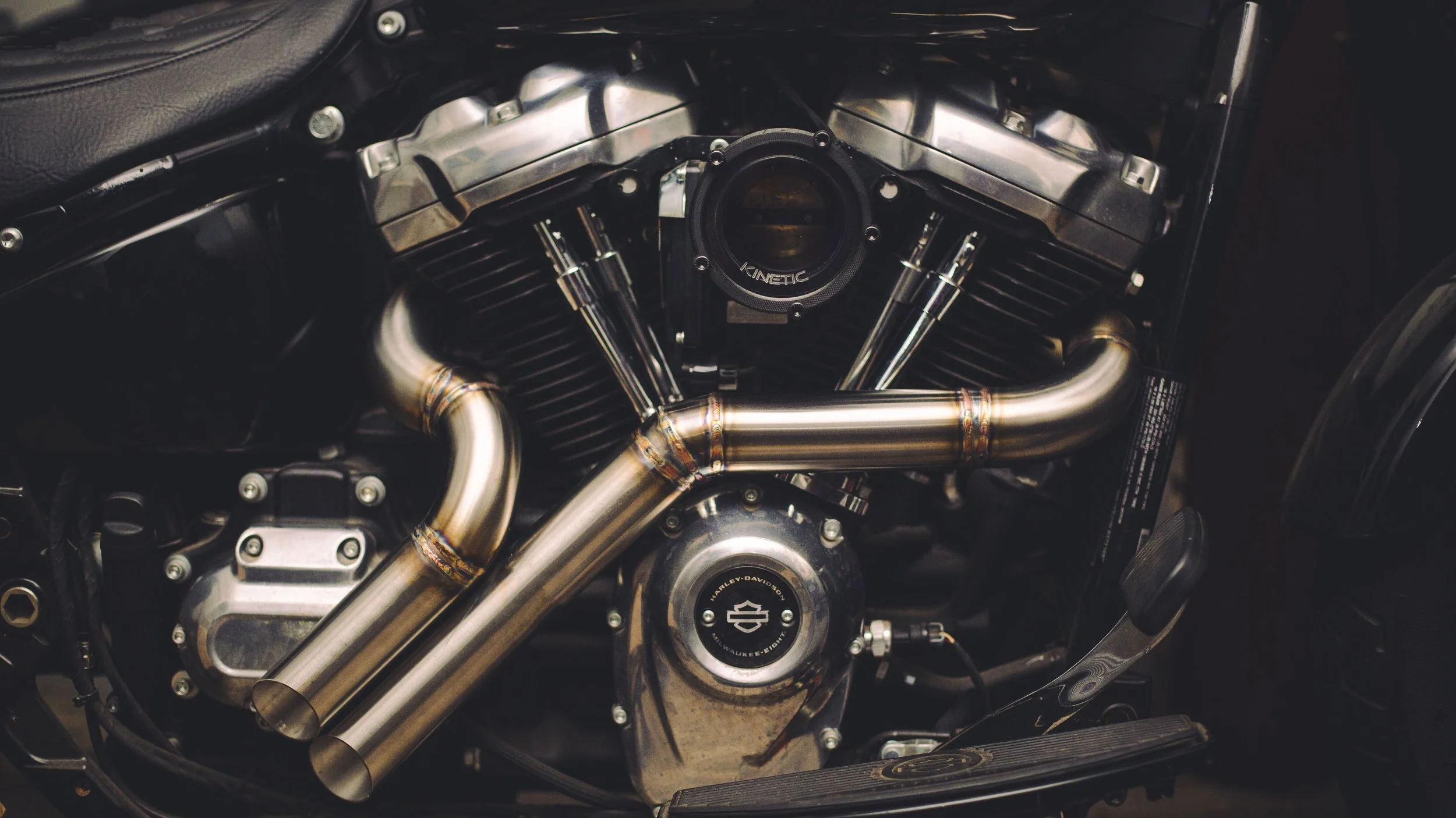 Kinetic Motorcycles TILT 2-2 Custom Stainless Steel Exhaust