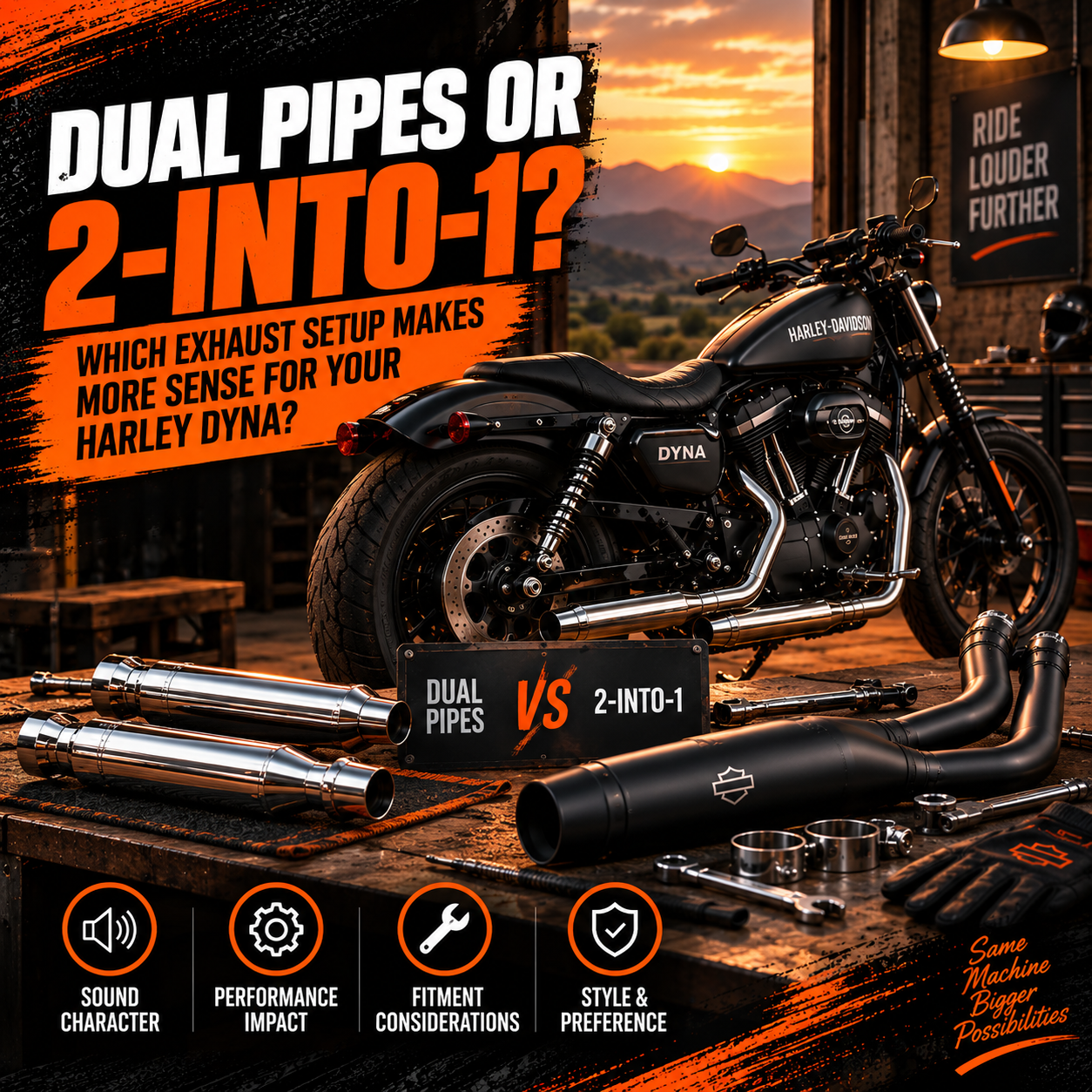 Dual Pipes or 2-Into-1? Which Exhaust Setup Makes More Sense for Your Harley Dyna?