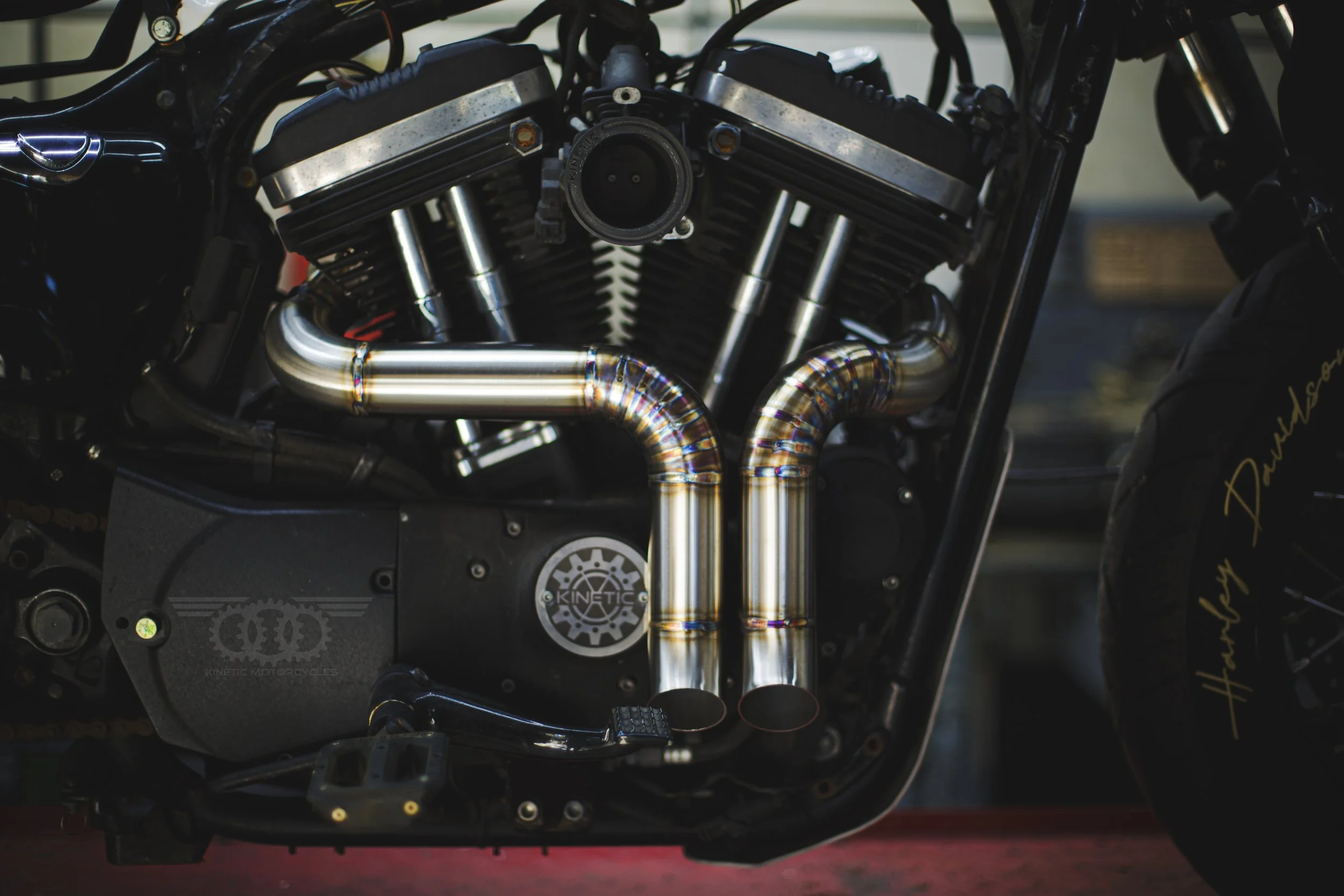 Kinetic Motorcycles Double Down Exhaust System