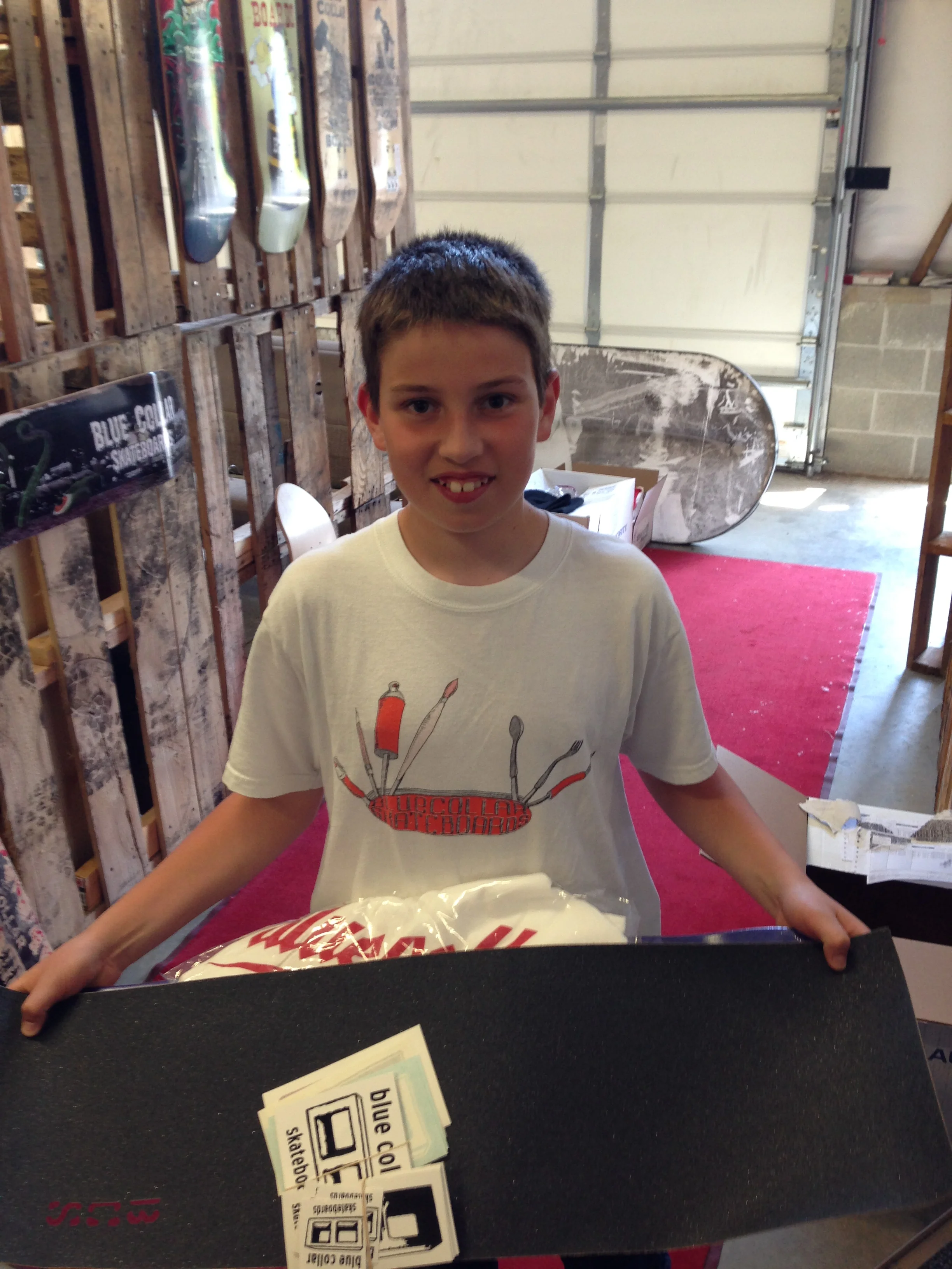 Tristan Snagging some gear from BCS HQ.