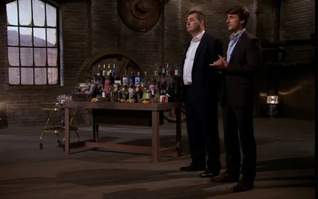 Jon and John make their pitch to the Dragons. Credit: BBC2