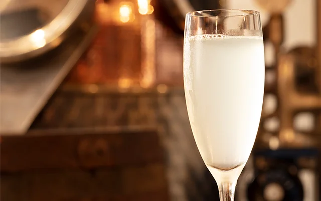 Gin and champagne are the main ingredients for a French 75