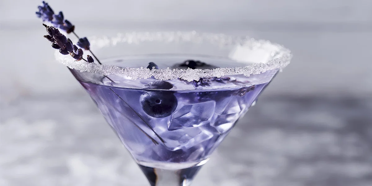 Don't let this pretty purple cocktail's appearance fool you it packs