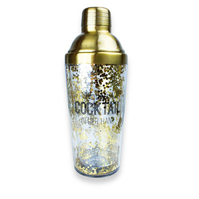 Personalise with Any Name Personalised Engraved Rose Gold Cocktail Shaker Set with Cocktail Design