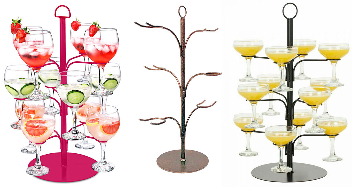 Cocktail Tree Stand Display for Wine Gin Liquor Glass Perfect for Serving  Party