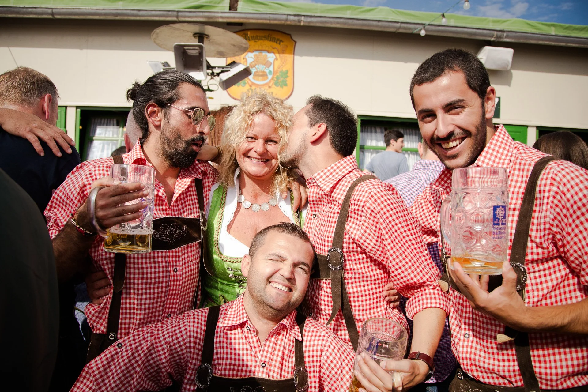 Portuguese friends enjoying their first Oktoberfest.