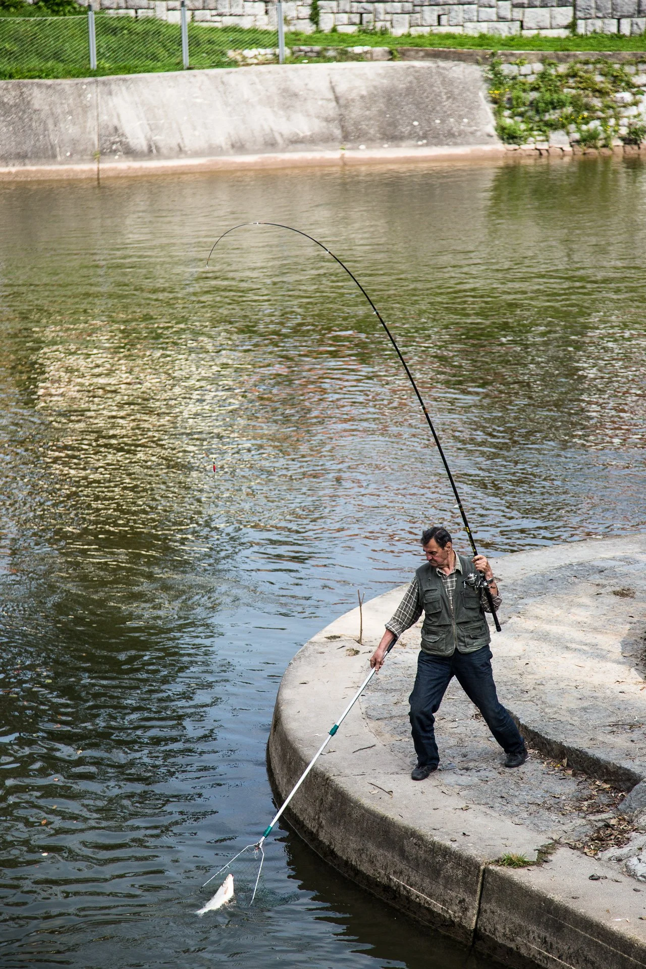A catch is made on the Ljubljana River.